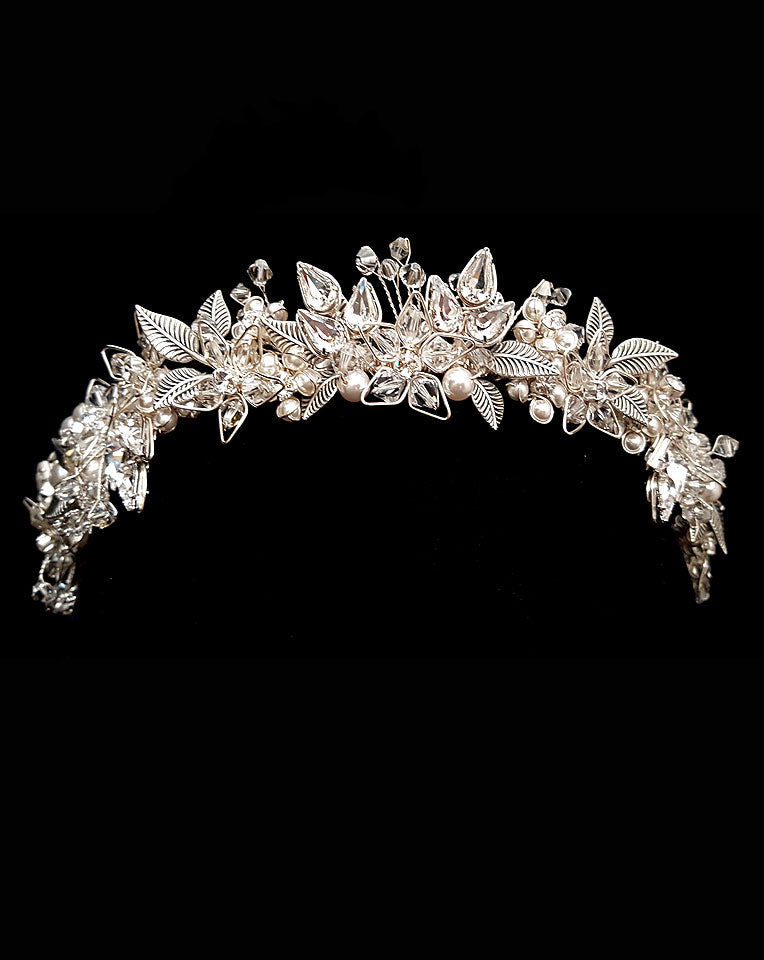 Elegant Floral Embellished Bridal Headpiece - Jessica Deluxe by Kezani | Perfect for Weddings, Prom & Special Occasions