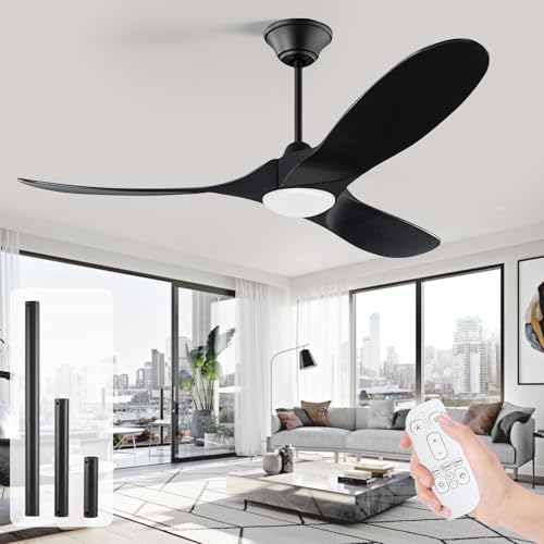52 inch Black Ceiling Fan with Light