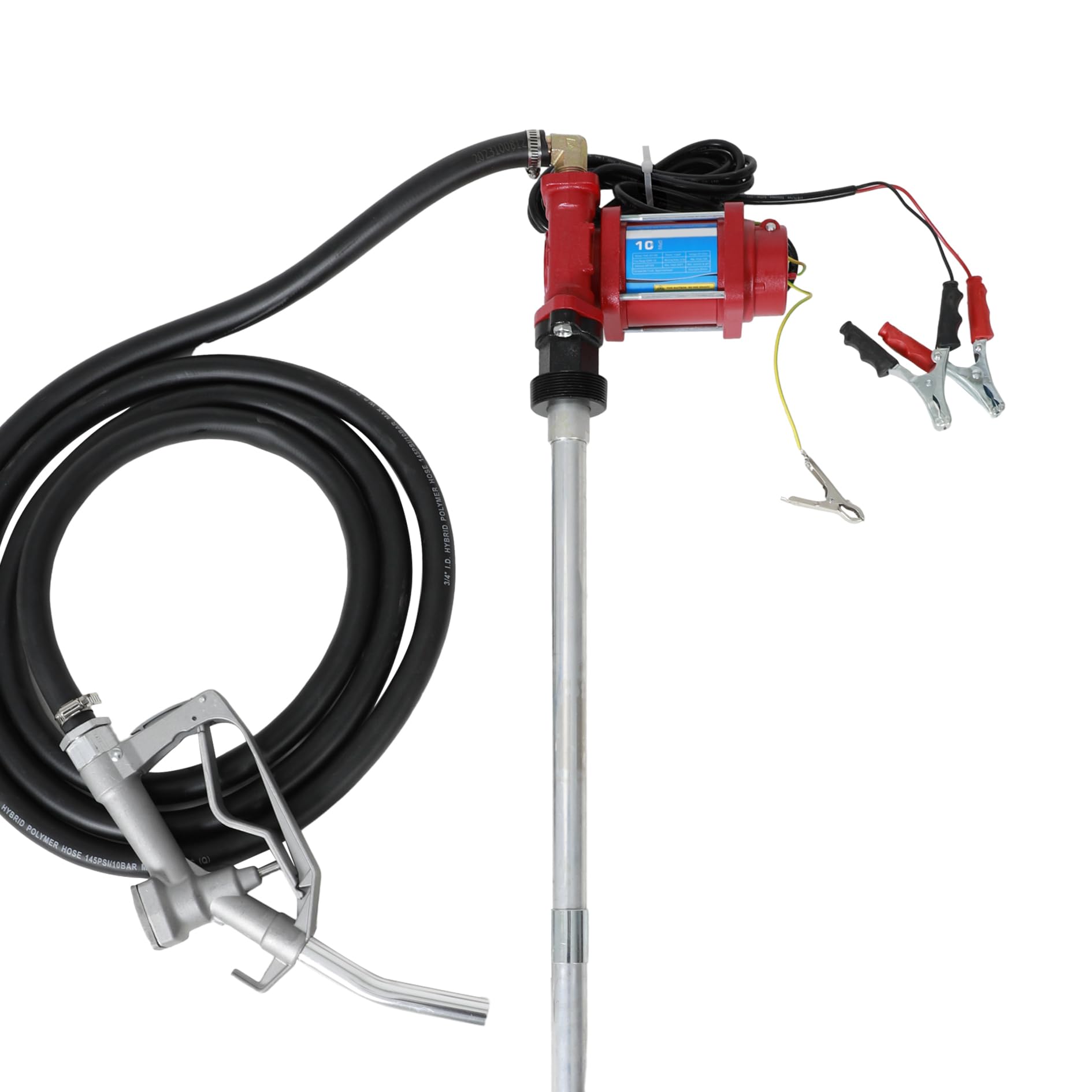 SUPERFASTRACING 12V DC Fuel Transfer Pump - 10GPM High Flow Gasoline & Diesel Pump with Nozzle Kit - Portable Fuel Transfer for Cars, Boats, RVs & Farm Equipment