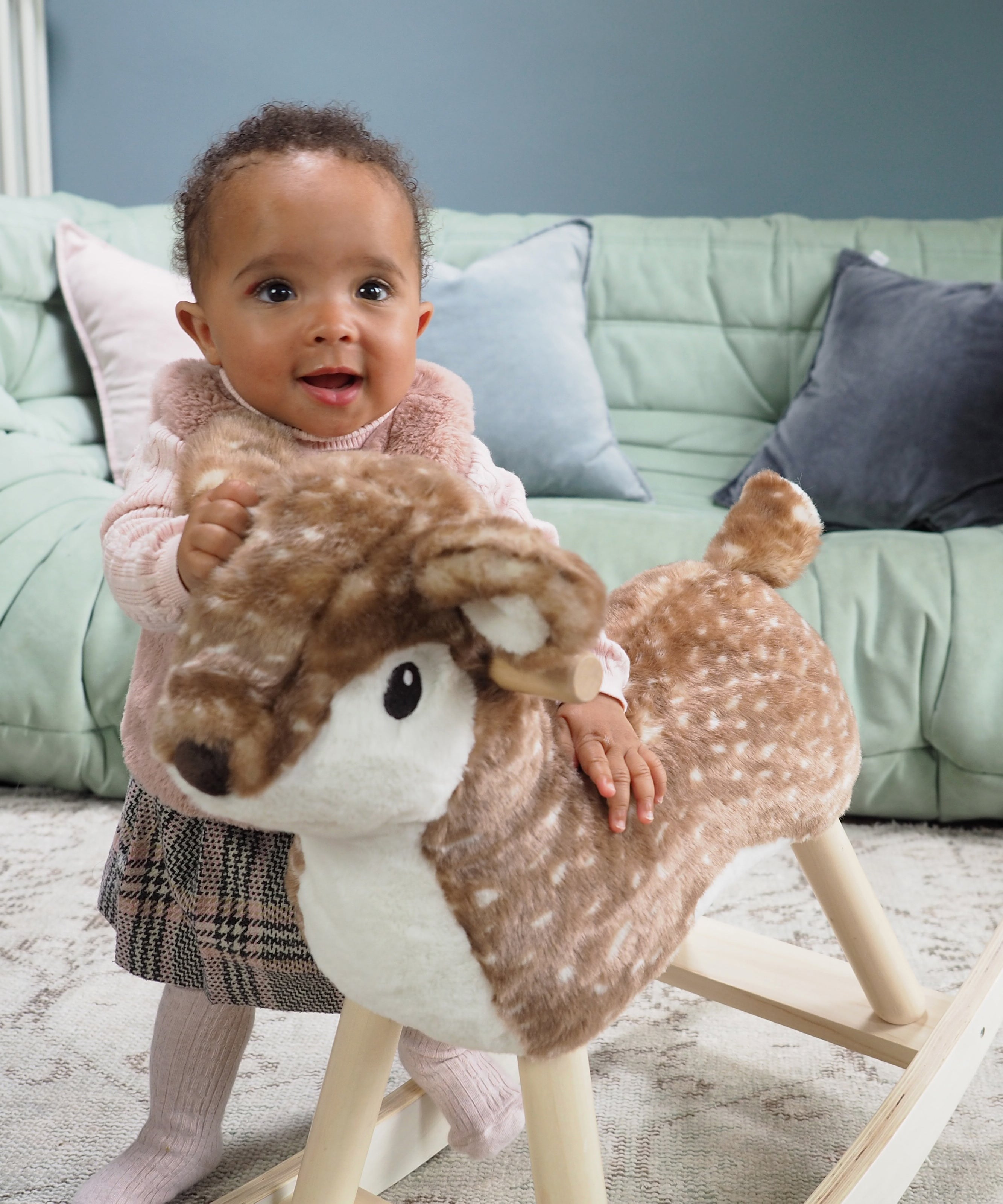 Willow Rocking Deer - Handmade Wooden Rocking Toy for Kids, Nursery Decor, Baby Shower Gift - Perfect for Playtime & Nursery Room Decorations