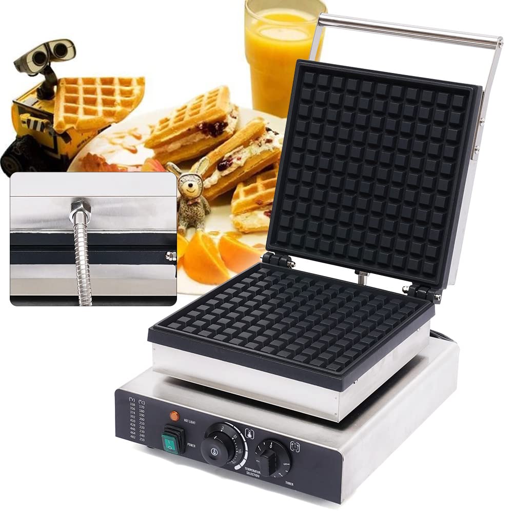 110V Commercial Electric Waffle Maker - 2000W Nonstick Bubble Waffle Machine for Baking Delicious Waffles, Pancakes & Desserts - Perfect for Breakfast, Cafes & Home Cooking