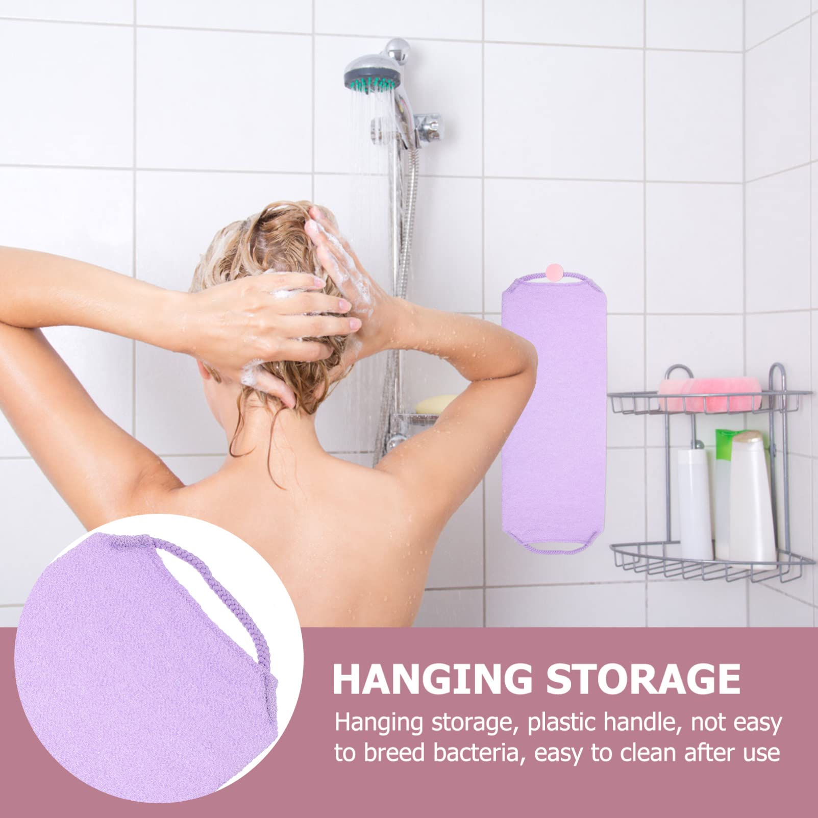 EXCLUZO Exfoliating Washcloth Towel - Dead Skin Remover, Comfortable Bath & Shower Scrubber for Smooth Skin - Home & Travel Use (Purple) | Perfect for Spa Days, Post-Workout Cleansing & Gentle Exfoliation