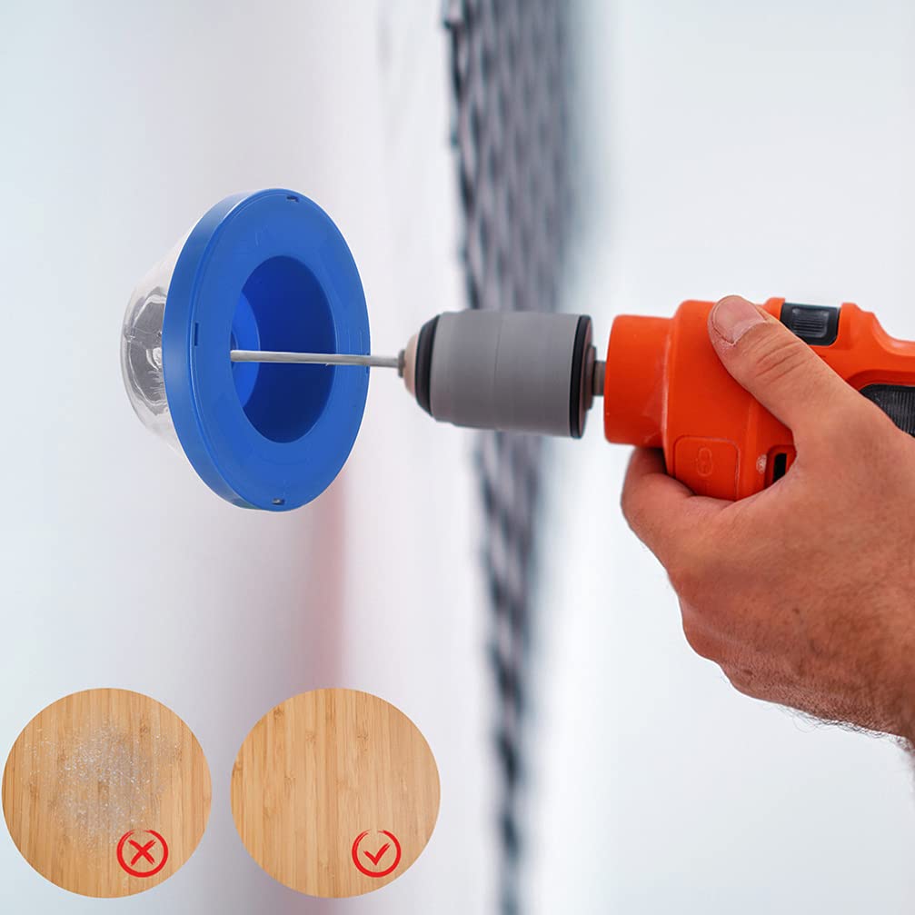 DOITOOL Electric Drill Dust Collector Cover - Wall Drill Dust Collector Accessory for Drywall, Concrete & Wood (Blue) | Perfect for Home Renovation, DIY Projects & Professional Construction Work