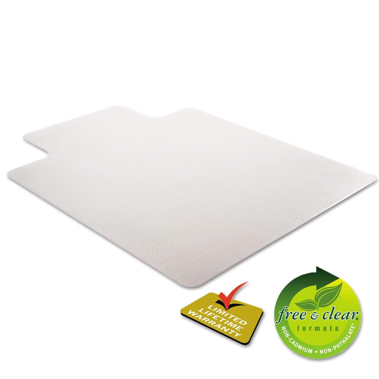 Deflecto Beveled Clear 45x53 Chair Mat with Lip for Medium Pile Carpet - Heavy Duty SuperMat for Office & Home Use - Protects Floors from Rolling Chairs & Furniture