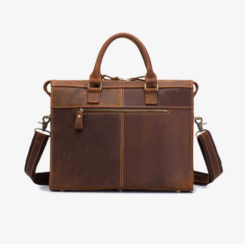 Premium Men's Business Handbag - Genuine Cowhide Leather Laptop Briefcase for Work & Travel - Stylish Urban Shoulder Bag & Clutch Purse - Perfect for Office, Commuting & Business Trips (Brown, One Size)
