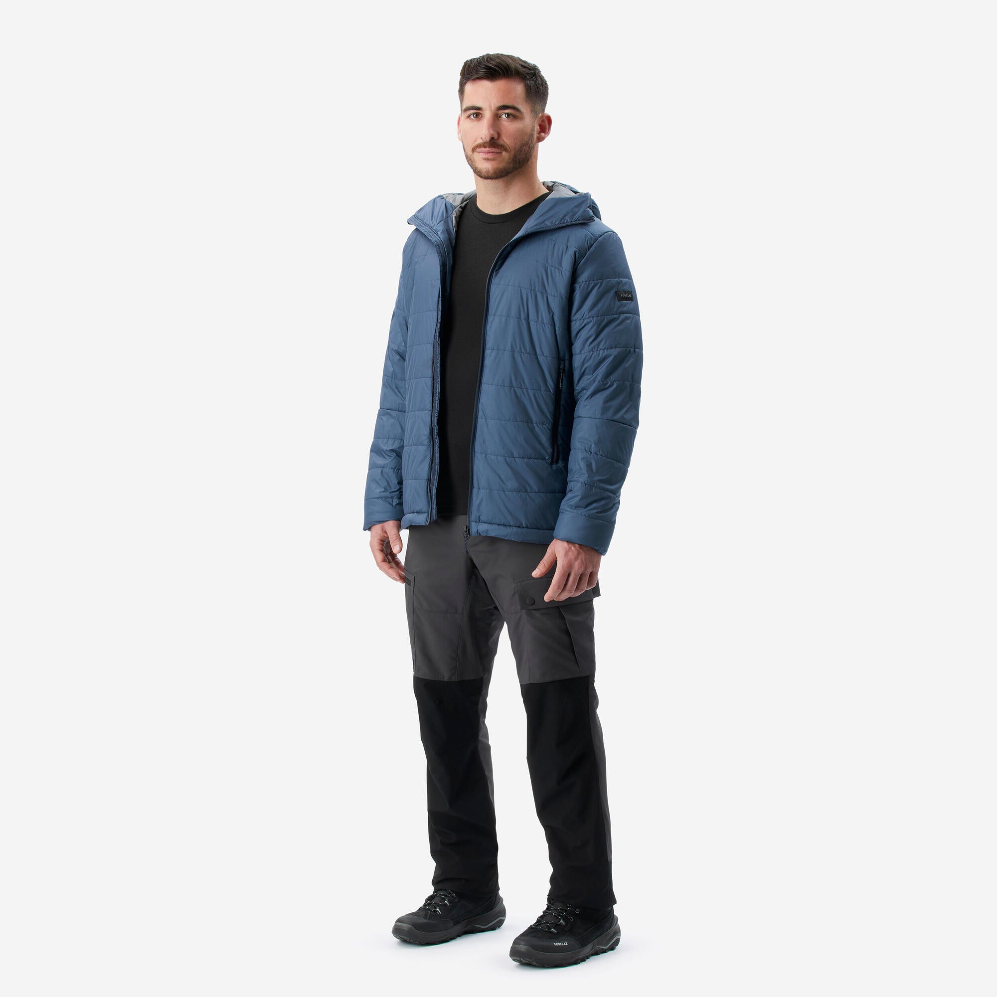 Forclaz Men's MT100 Lightweight Hooded Synthetic Jacket - Waterproof Hiking & Outdoor Adventure Gear for Camping & Travel