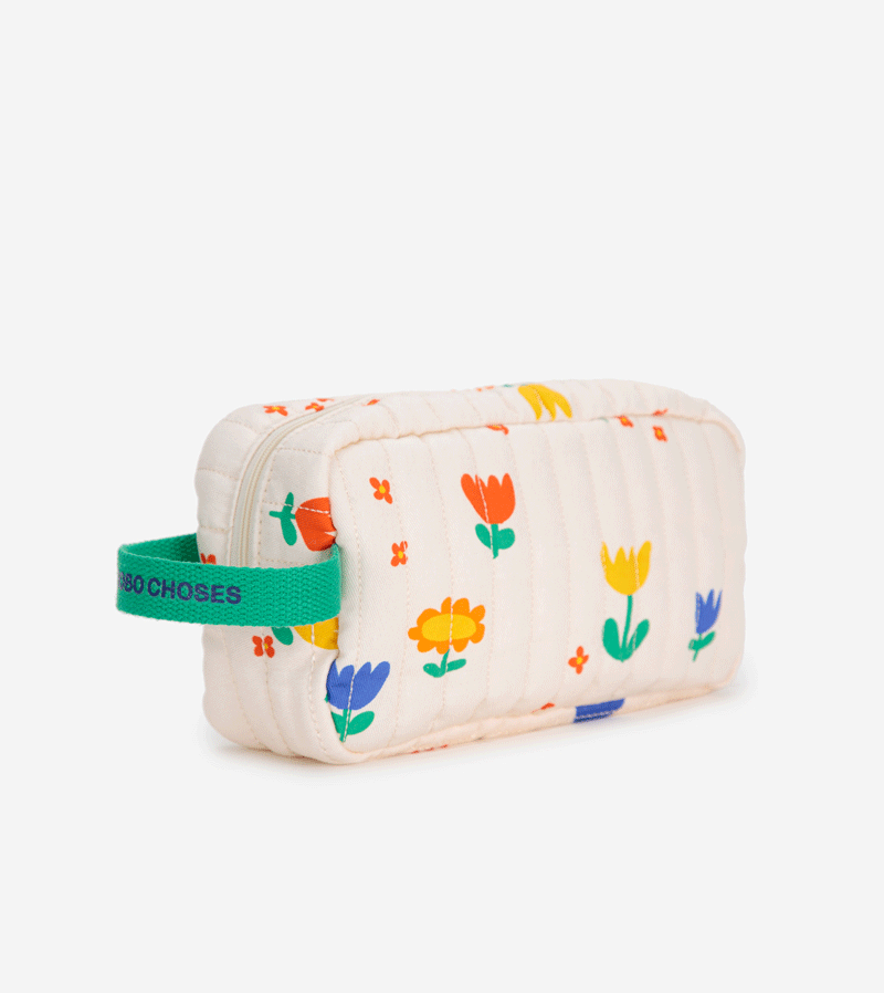 Bobo Choses Floral Print Cotton Pouch - Stylish & Reusable Bag for Garden Parties, Picnics, and Beach Outings