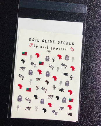 NAIL GYPTIAN NAIL SLIDE DECALS - Premium Self-Adhesive Nail Art Stickers for Salon & Home Manicures | Perfect for Parties, Weddings & Special Occasions
