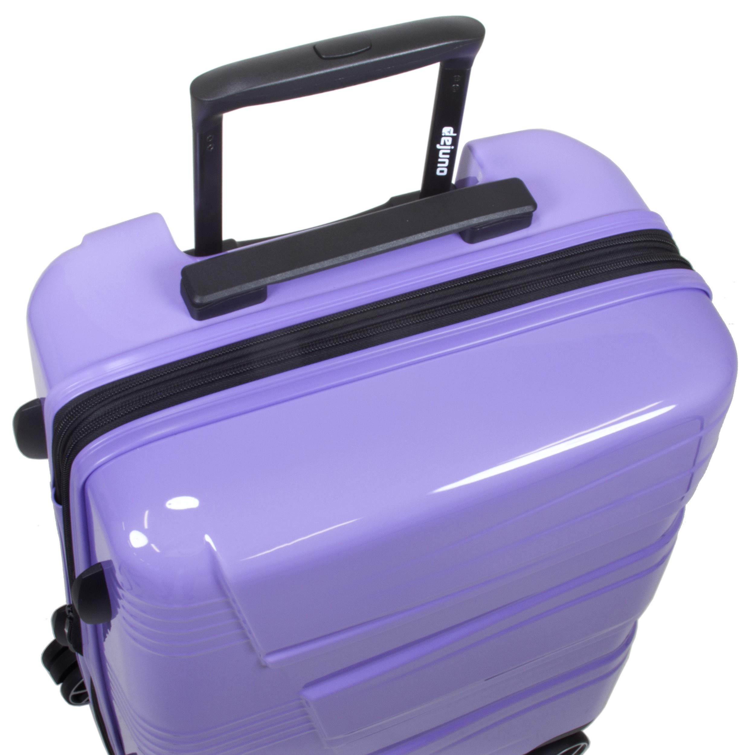 Dejuno Lumos Expandable Hardside Spinner Luggage Set - 3-Piece Lavender Suitcase for Travel, Business Trips & Family Vacations | Lightweight Durable Carry-On & Checked Bags