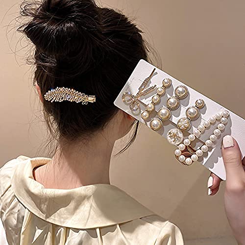 Glamifirsto 11-Piece Hair Clips Set - Metal Hair Barrettes with Pearls, Korean-Style Hairpins for Women & Girls - Perfect for Thick & Long Hair - Elegant Hair Accessories Gift Set for Birthday, Wedding & Daily Styling