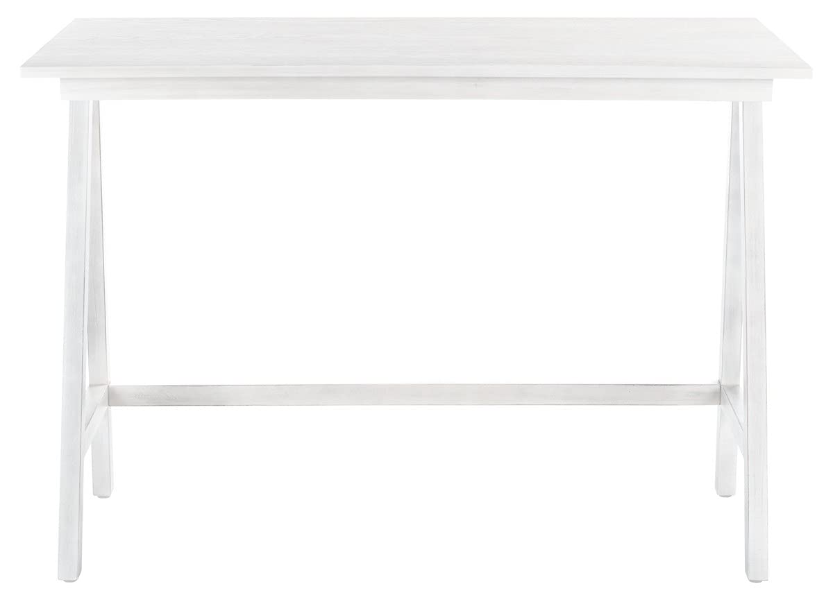 SAFAVIEH Home Collection Redding White Washed Desk DSK5000C - Modern Farmhouse Writing Desk for Home Office, Study & Workspace