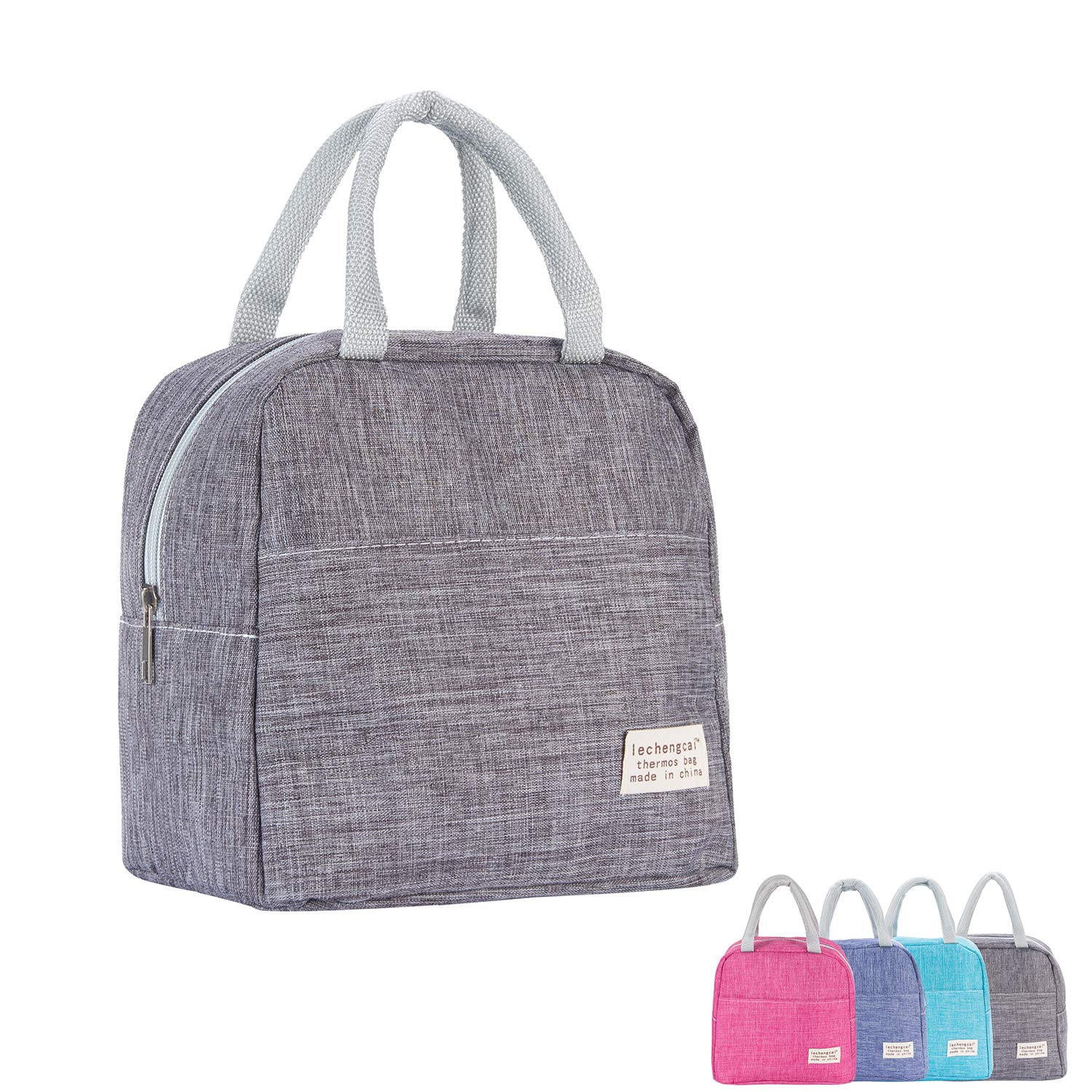 Insulated Reusable Lunch Bags for Women, Men & Kids - Leakproof Cooler Lunch Tote for School, Work, Office & Picnics (Grey) - Perfect for Meal Prep, Outdoor Activities & Daily Commute