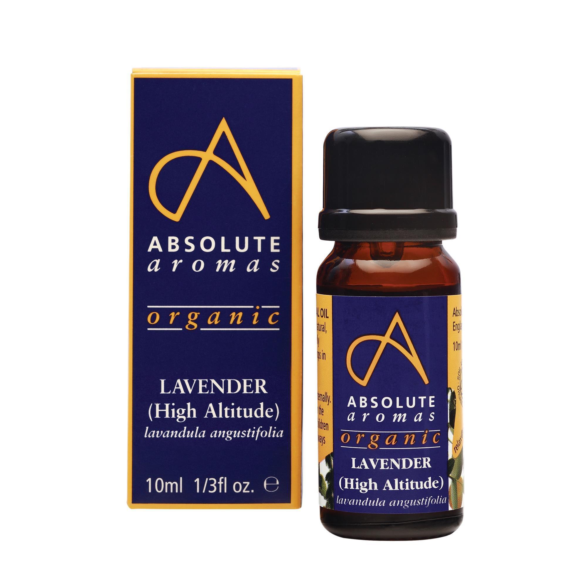 Absolute Aromas Organic Lavender High Altitude Essential Oil 10mL - Pure Therapeutic Grade for Aromatherapy, Massage & Relaxation