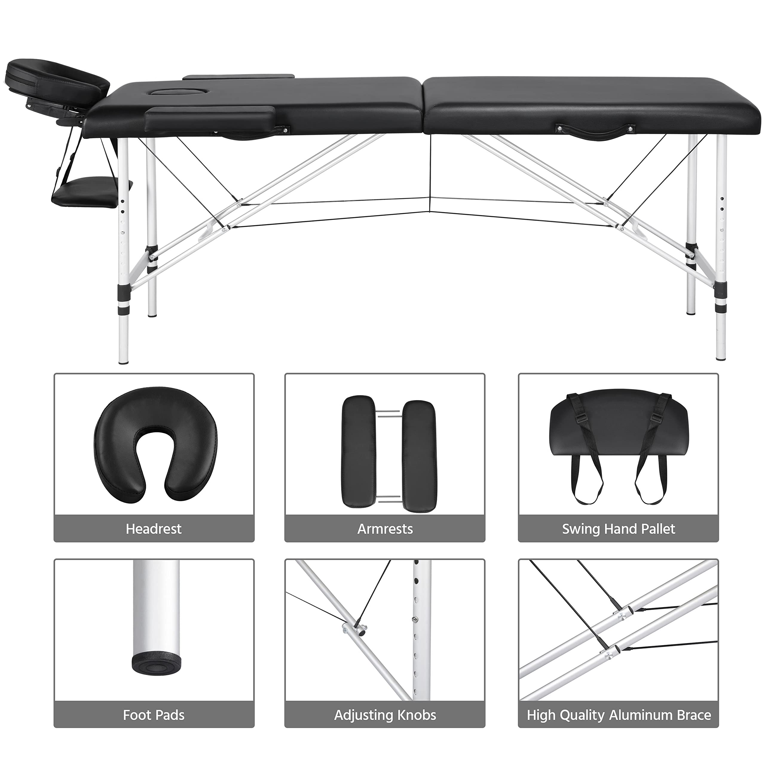 Yaheetech Portable Adjustable Massage Table - 24