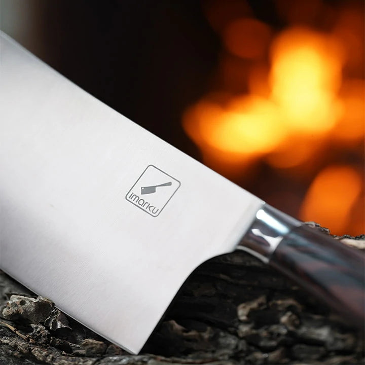IMARKU 7-Inch Cleaver Knife - High Carbon Stainless Steel Meat Cleaver for Chopping, Slicing, and Dicing - Perfect for Butchers, Chefs, and Home Cooking - Heavy Duty Kitchen Knife for Meat, Vegetables, and Bones