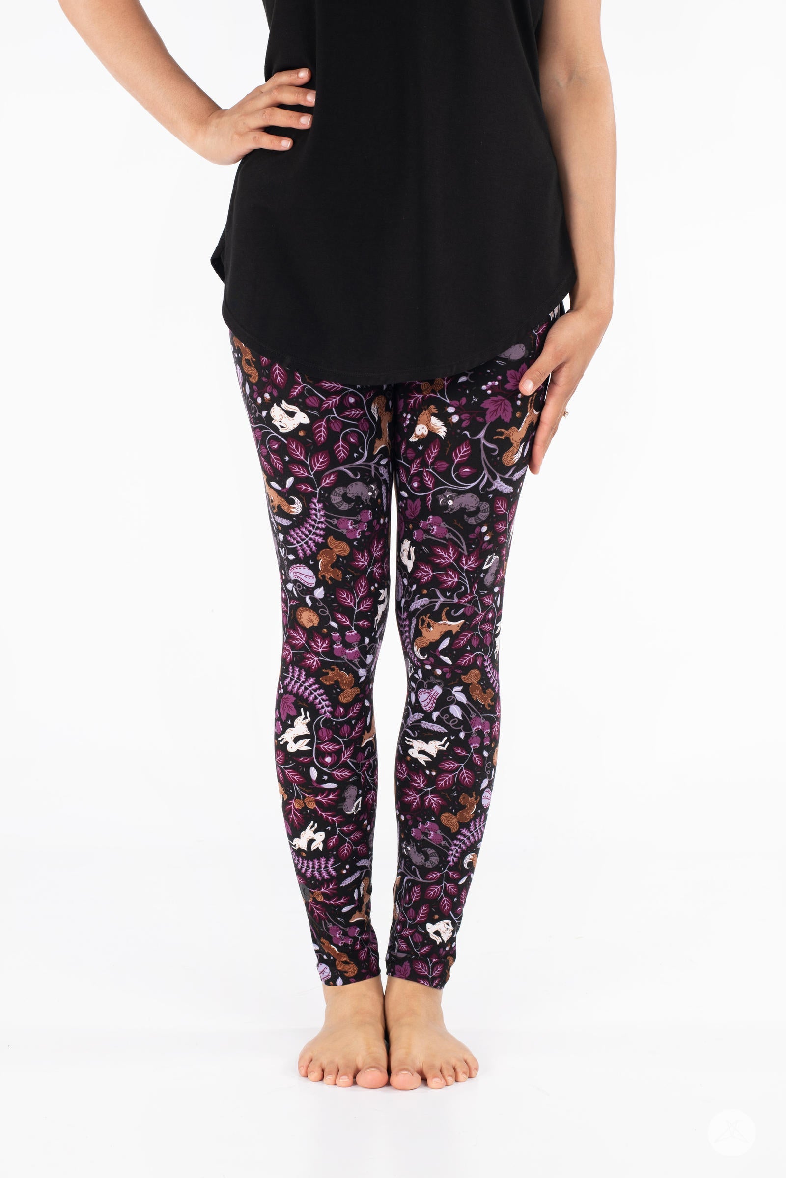 Wildwood Patterned Leggings for Women - High Waist Yoga Pants with Floral Design - Comfortable Stretchy Workout Leggings for Gym, Running & Lounge Wear