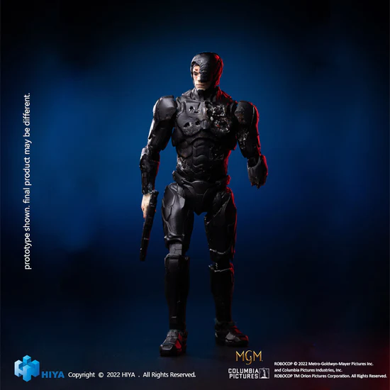 1/18 Scale HIYA 4-Inch Action Figure - Exquisite Mini Series ROBOCOP 2014 Battle Damage Edition | Highly Detailed Collectible for Movie Fans & Action Figure Enthusiasts | Perfect for Display, Photography & Role-Playing Scenes