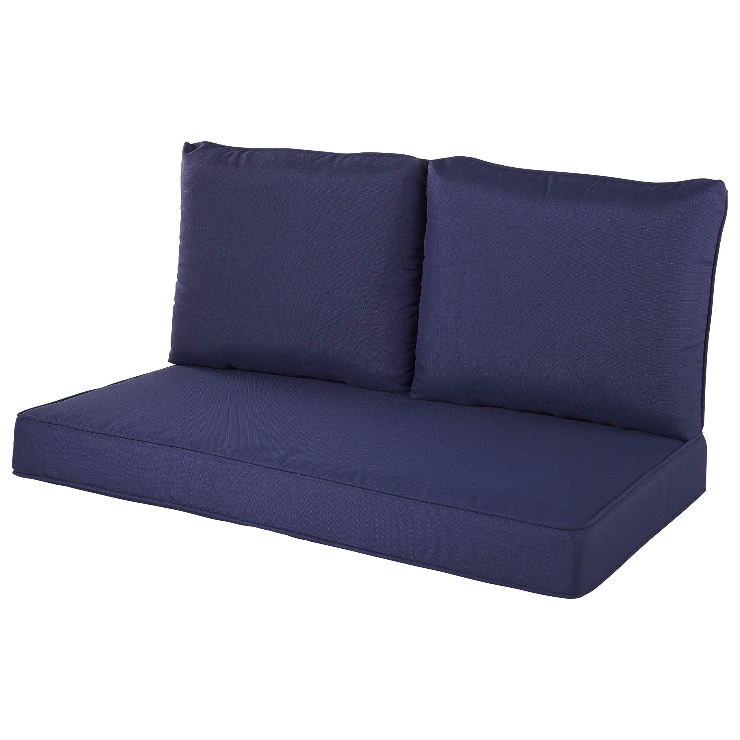 Quality Outdoor Living 29-NV44LV 44x25 Navy Loveseat Cushion for Patio, Deck, and Garden Comfort