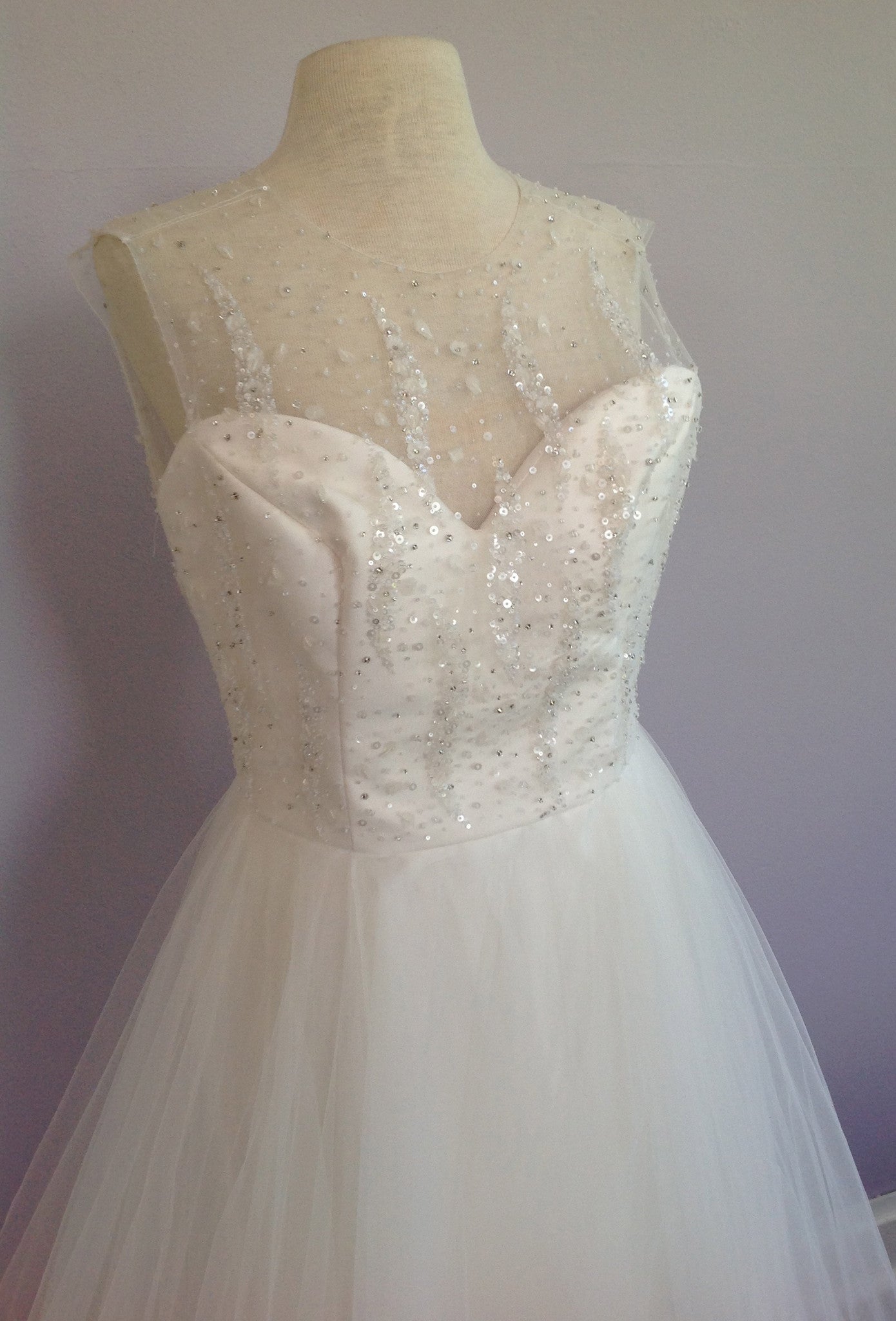 Tara Keely TK2302 Sample Wedding Gown - Elegant Lace Bridal Dress for Bride, Perfect for Church Ceremony & Outdoor Wedding Photos