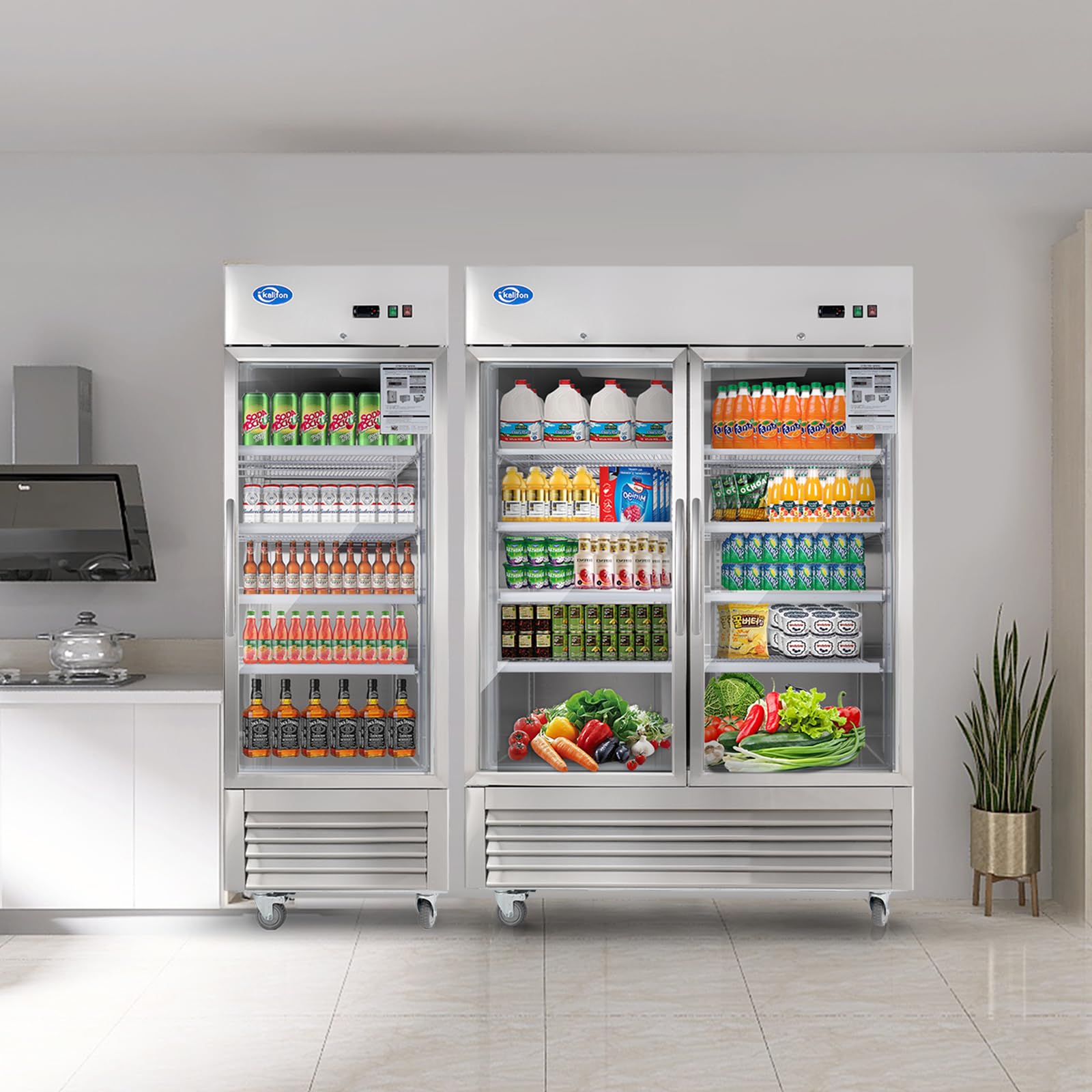 23 Cu.Ft Commercial Glass Door Display Refrigerator with LED Lighting - Upright Merchandiser for Supermarkets, Convenience Stores & Restaurants