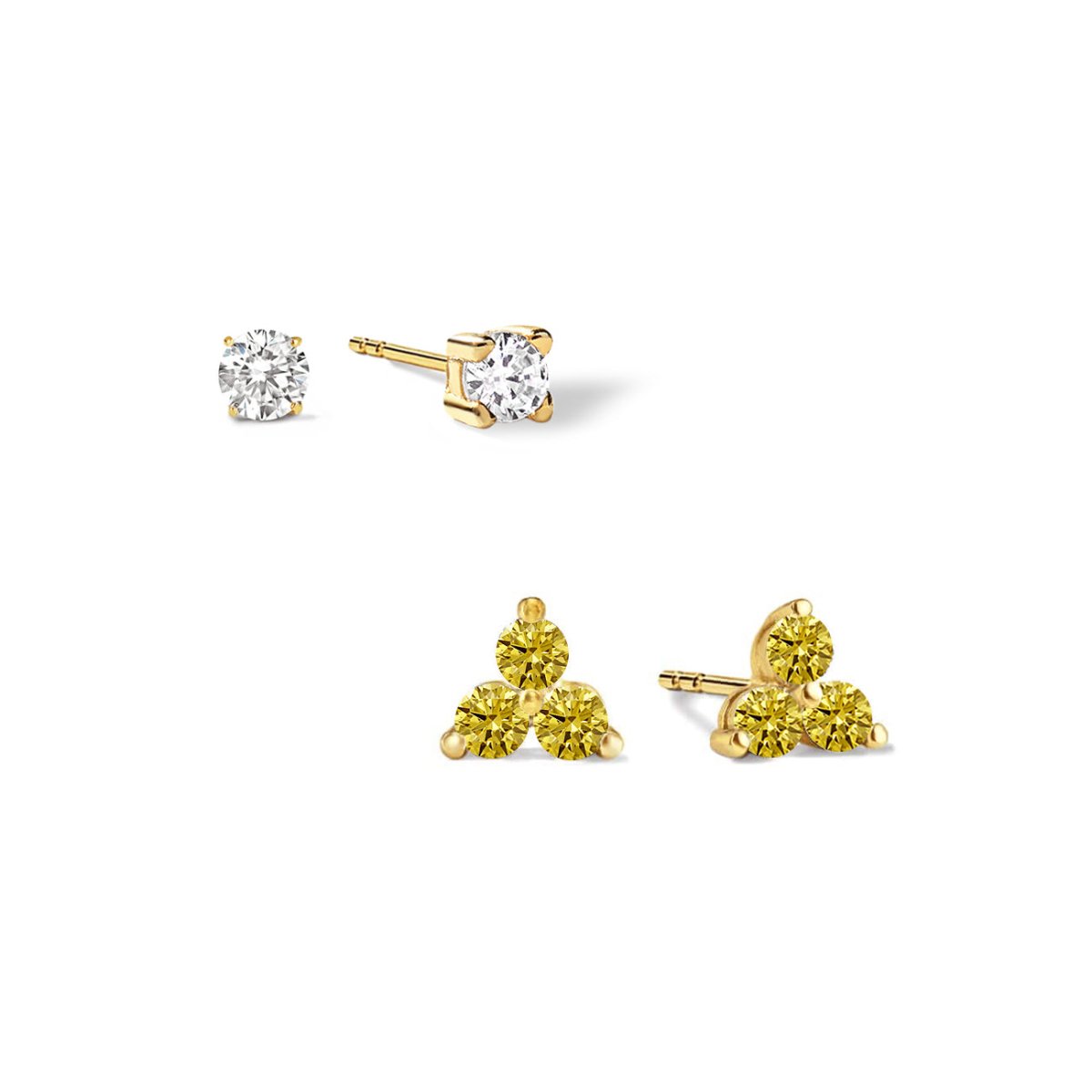 Natural Citrine Birthstone Stud Earrings Set - Perfect for Gifts, Birthdays & Everyday Elegance