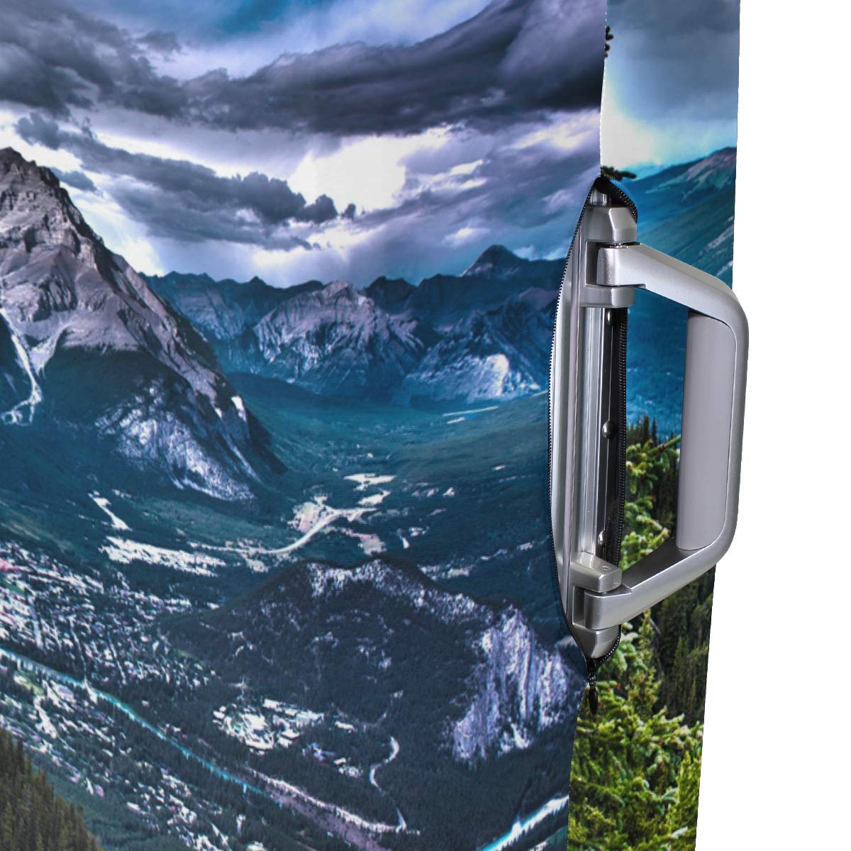 Canada Mountains Rocks Travel Luggage Protector Suitcase Cover M 22-24 Inch - Waterproof Durable Bag Protector for Airplane Travel, Vacation & Adventure Trips