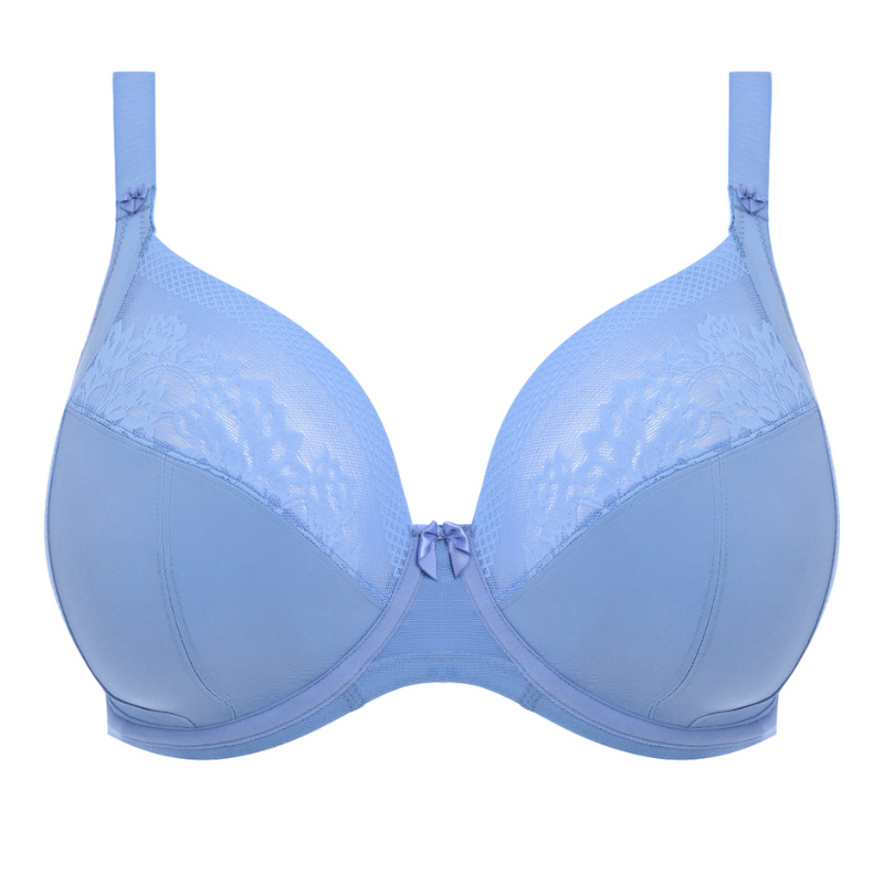 Elomi Nerina Stretch Plunge Bra - Supportive Full Coverage Underwire Bra in Cornflower Blue | Perfect for Everyday Wear & Special Occasions