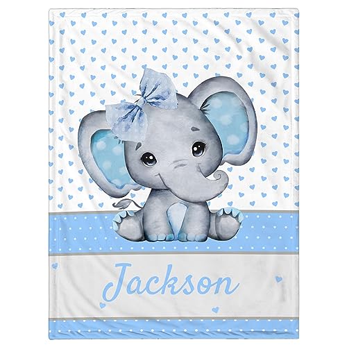 Elephant and With Bow - Blue