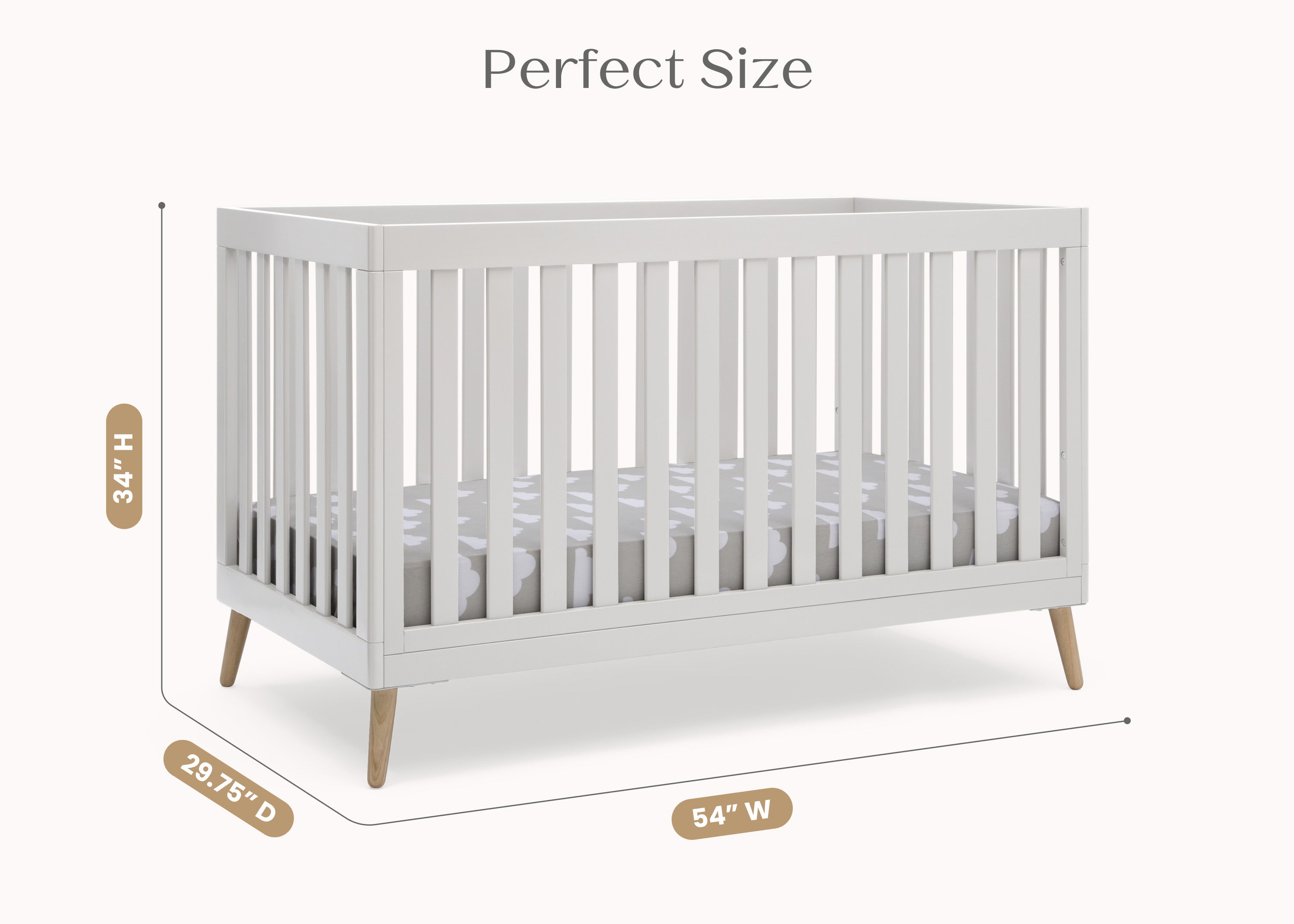 Essex 4-in-1 Convertible Baby Crib - Toddler Bed, Daybed & Full-Size Bed Conversion - Safe Nursery Furniture for Newborns & Kids - Perfect for Bedrooms, Daycare & Guest Rooms