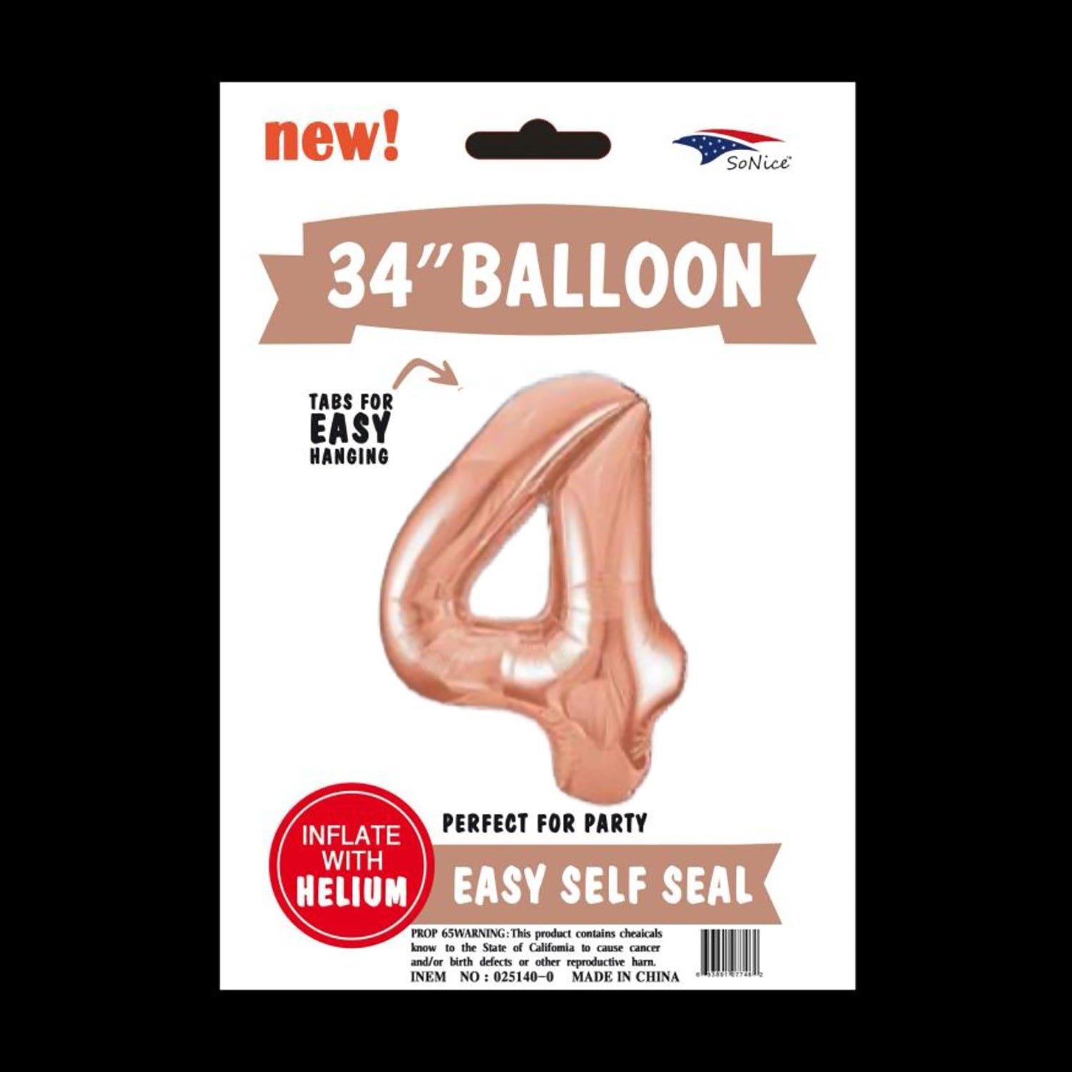 34 Inch Rose Gold Foil Number 4 Balloon for Birthday Party Decorations | Elegant Celebration Decor