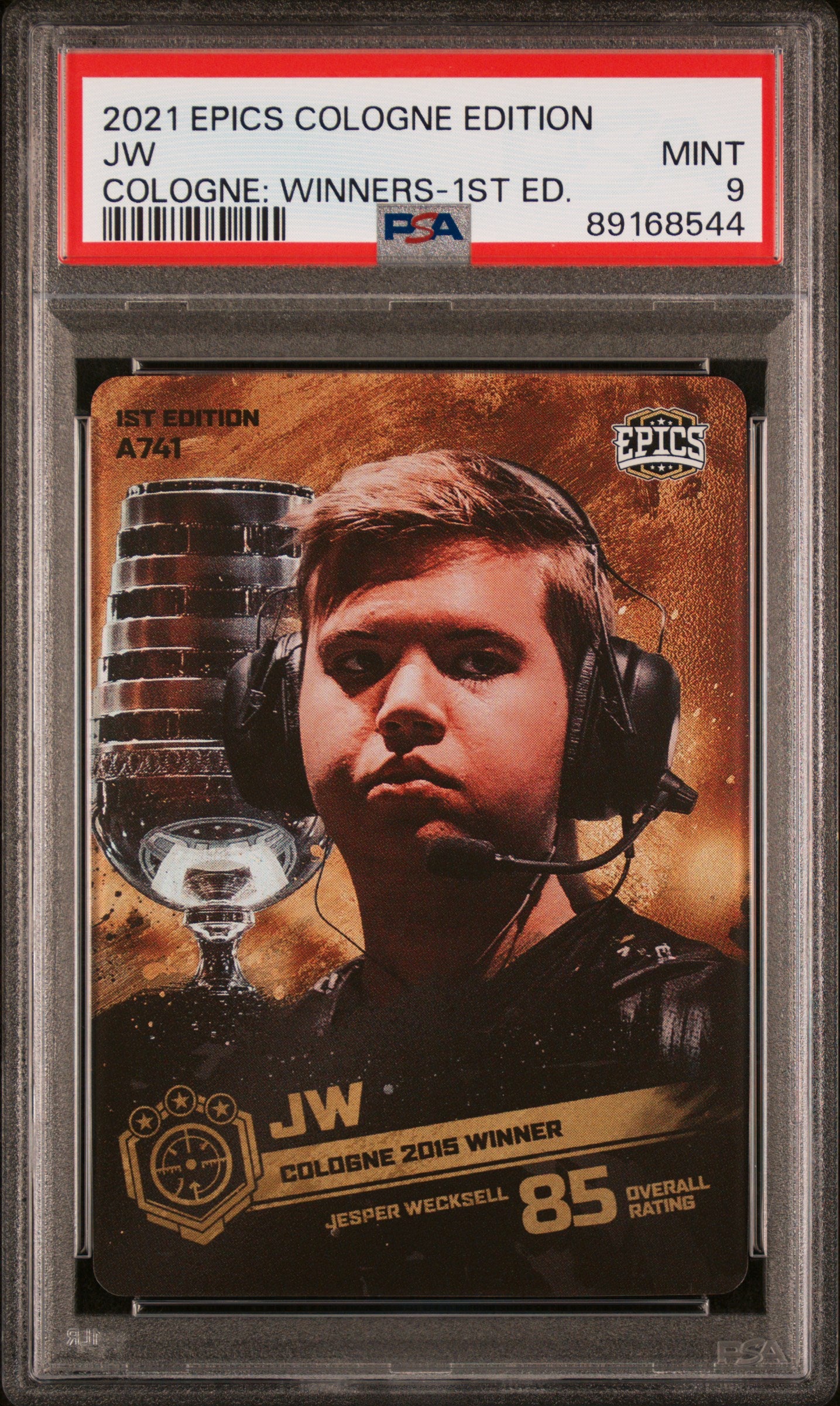 PSA 9 Graded JW #A741 Winners 1st Edition 2021 Epics Cologne Trading Card - Perfect for Collectors, Investors & Card Game Enthusiasts