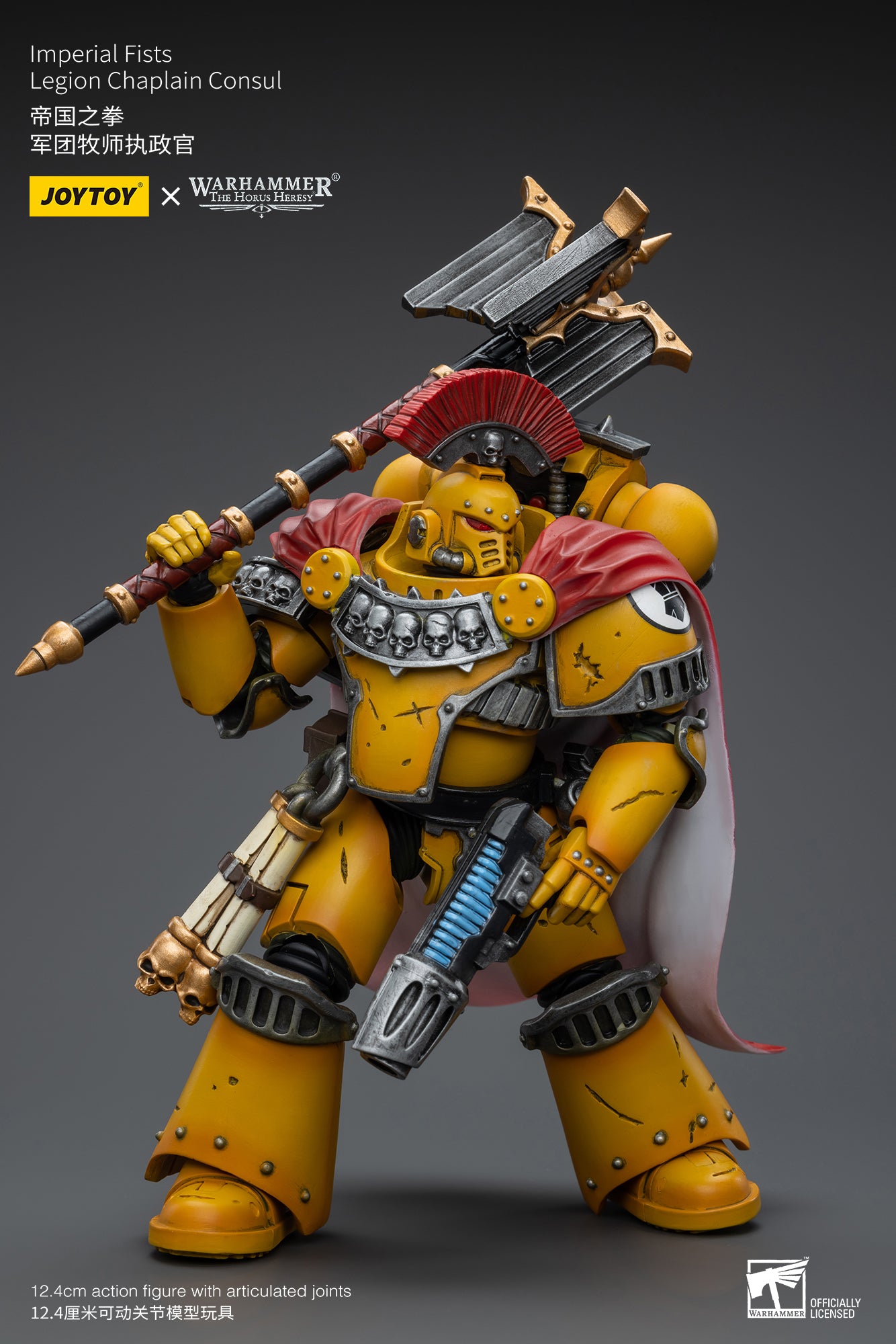 JOYTOY 1/18 Scale Warhammer 40K The Horus Heresy Imperial Fists Legion Chaplain Consul Action Figure - Collectible Model for Warhammer Fans & Tabletop Gaming Enthusiasts