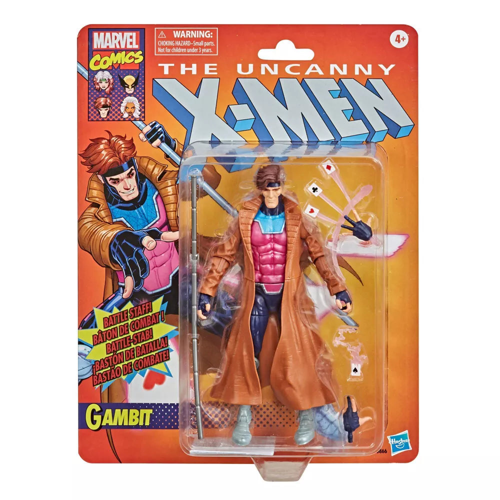 Marvel Legends X-Men: Retro Collection Gambit Action Figure - 6-Inch Collectible Toy for Superhero Fans | Perfect for Display, Gifts & Comic Book Collections