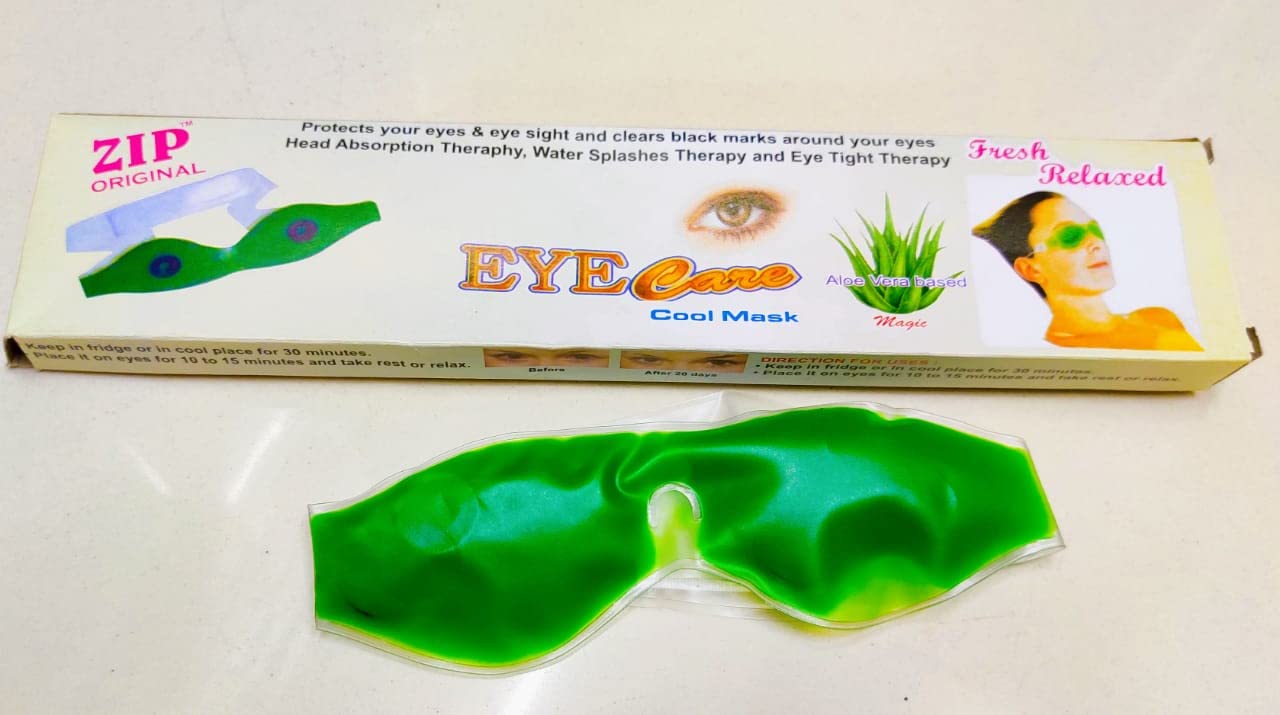 ACS Aloe Vera Cooling Gel Eye Mask for Puffy Eyes & Dark Circles - Soothing Relief for Tired Eyes, Perfect for Travel, Work & Relaxation