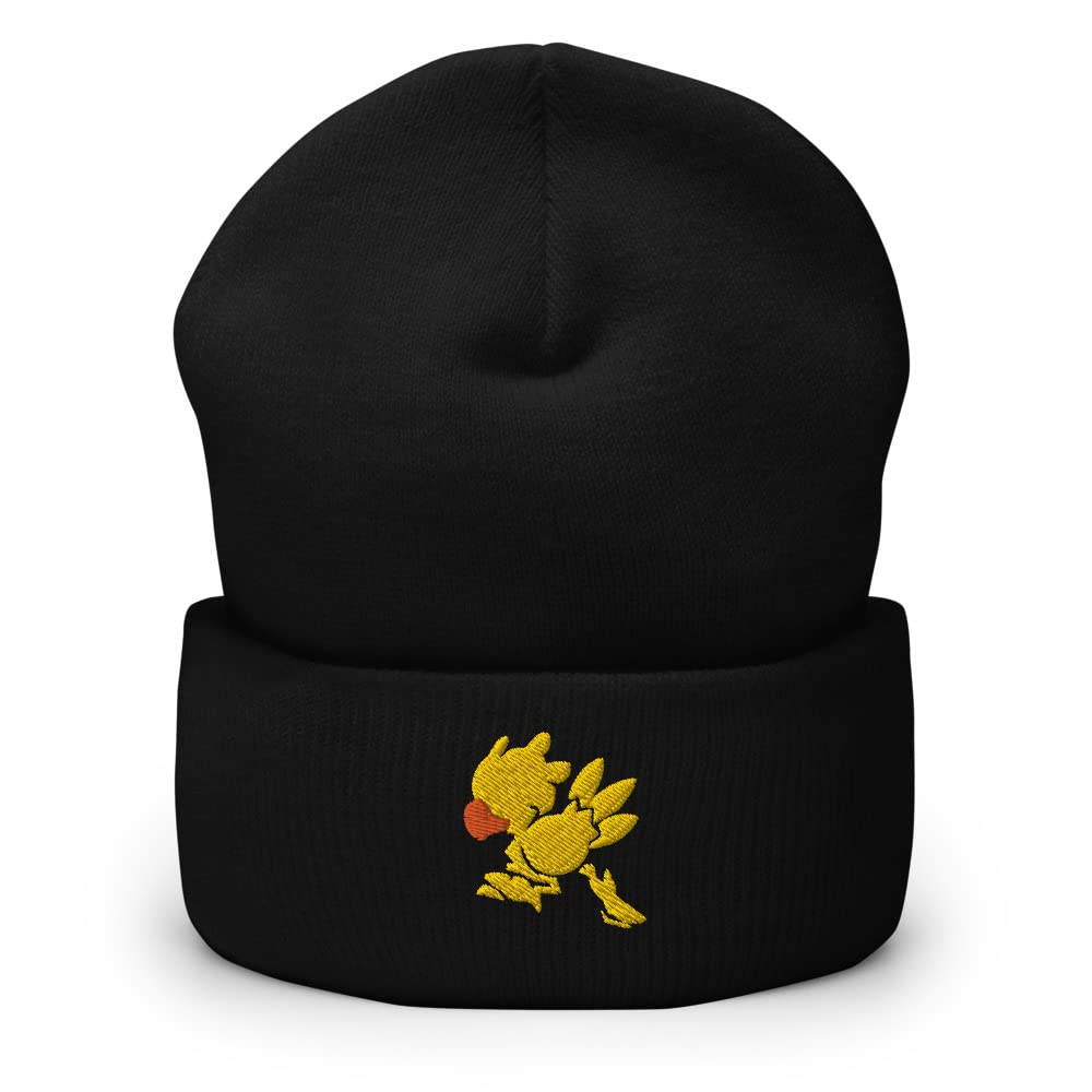Yellow Bird Inspired Embroidered Cuffed Beanie - Stylish Video Game Hat for Gamers | Perfect Gaming Gift for Men & Women | Great for Cosplay, Winter Fashion & Esports Events