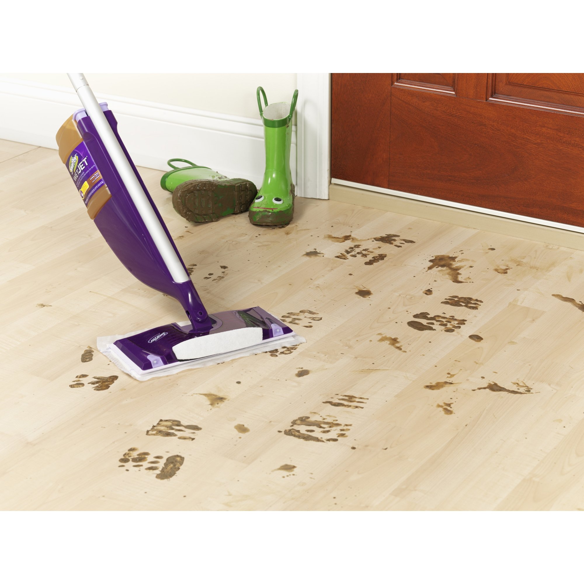 WetJet Spray Mop Floor Cleaner Kit - Premium Hardwood & Tile Floor Cleaning System for Home & Kitchen - Easy to Use, Refillable, with Extra Pads & Cleaning Solution - Perfect for Daily Cleaning & Pet Hair Removal