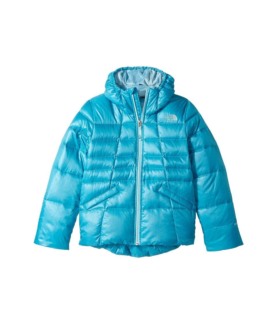 THE NORTH FACE Kids Moondoggy 2.0 Down Hoodie - Waterproof Winter Jacket for Girls (Algiers Blue, X-Large) - Warm Outerwear for School, Snow Play & Outdoor Activities