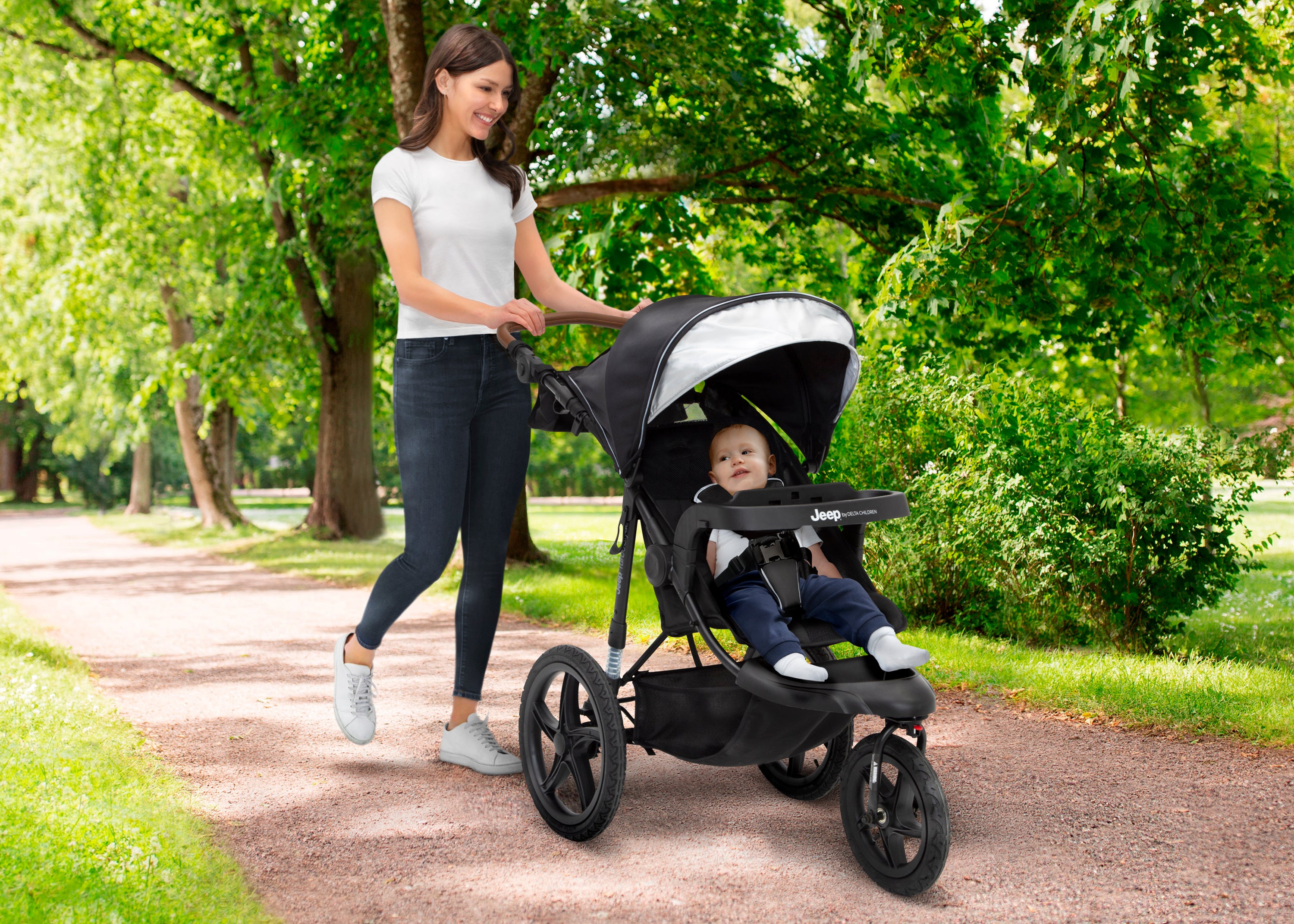 Jeep TurboGlyde All-Terrain Jogging Stroller for Running & Outdoor Adventures - Lightweight Baby Stroller with Shock Absorption for Smooth Rides on Trails, Parks & City Streets