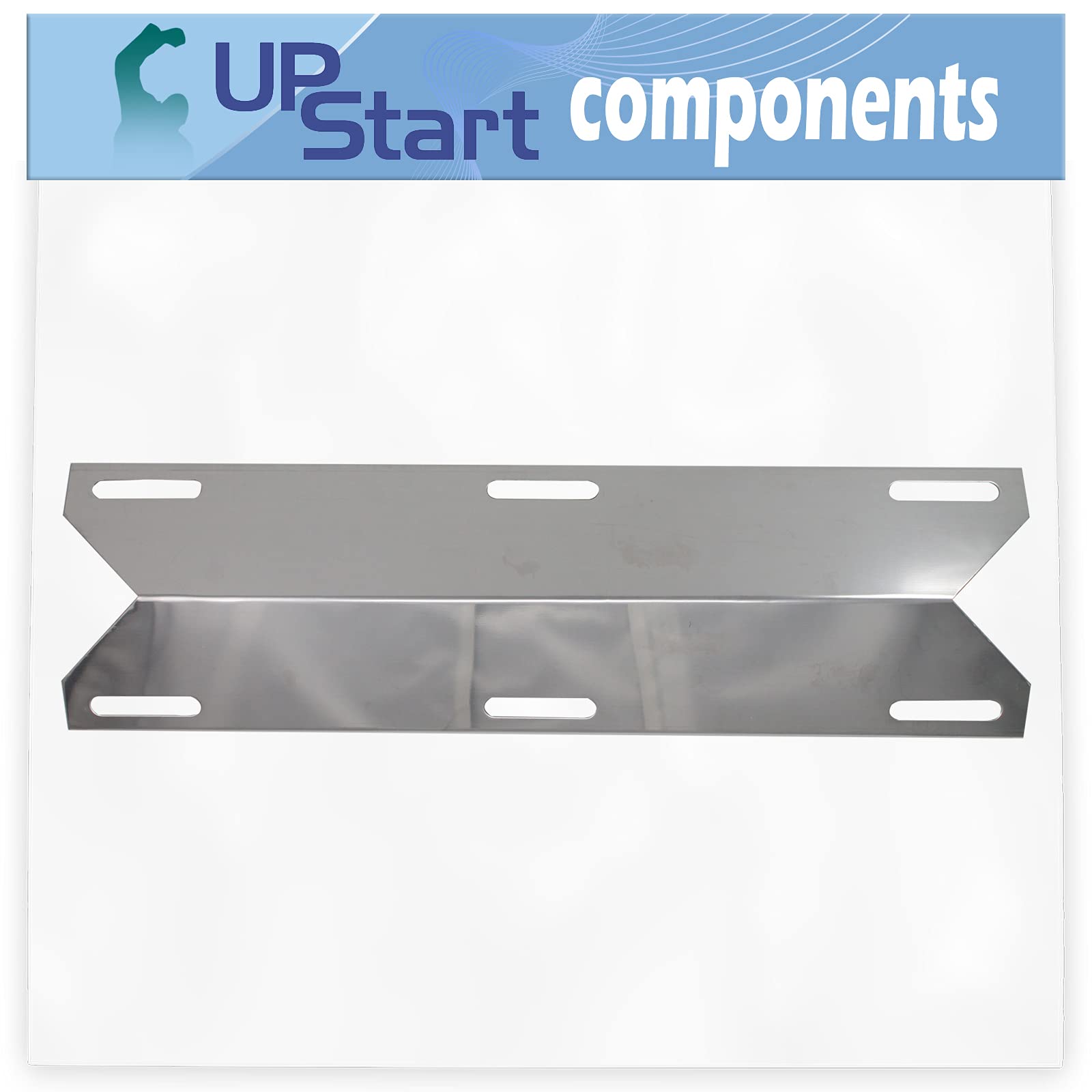 2-Pack Stainless Steel BBQ Grill Heat Shield Plate Tent Replacement Parts - Compatible with Nexgrill 720-0304, Flame Tamer, Guard, Deflector, Flavorizer Bar (15 Inch) | Durable Grill Accessories for Outdoor Cooking, Backyard BBQs & Camping