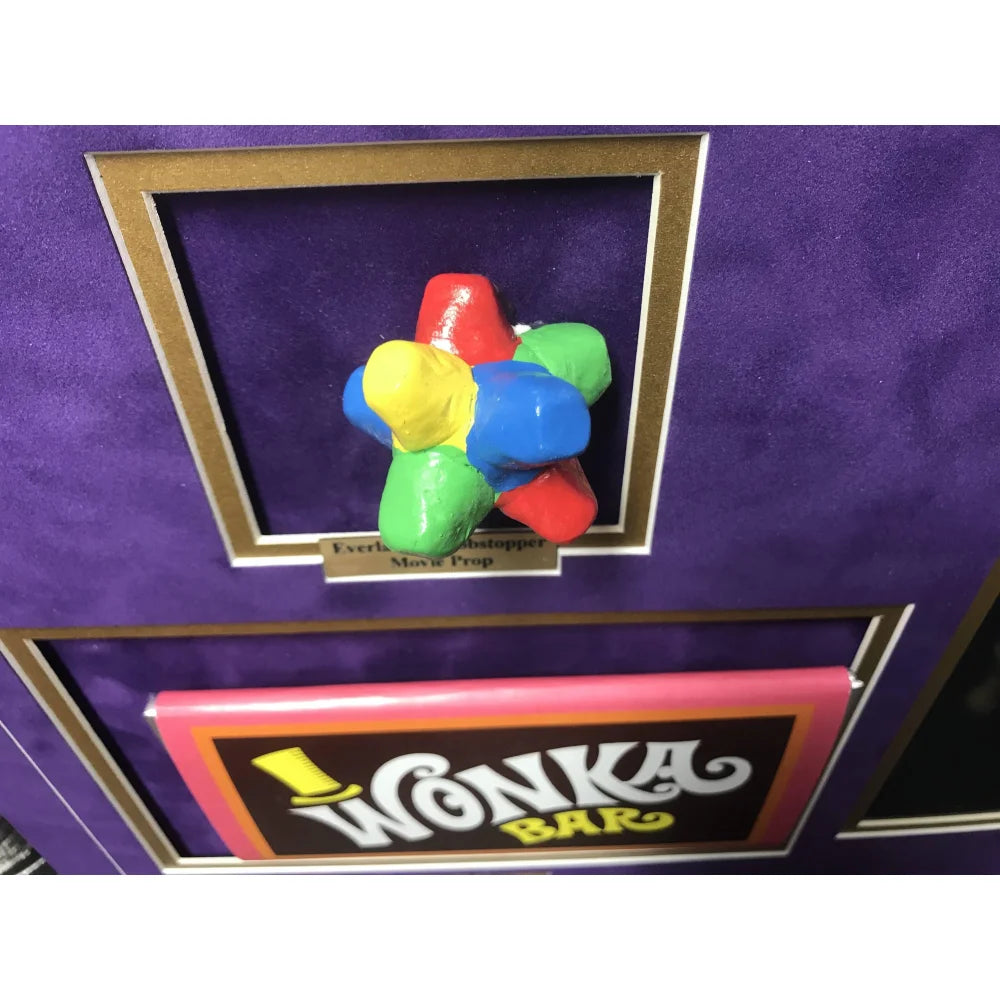 Authentic Gene Wilder Signed Golden Ticket Willy Wonka Framed Collage with PSA COA & Gobstopper - Perfect for Movie Memorabilia Collectors and Chocolate Factory Fans