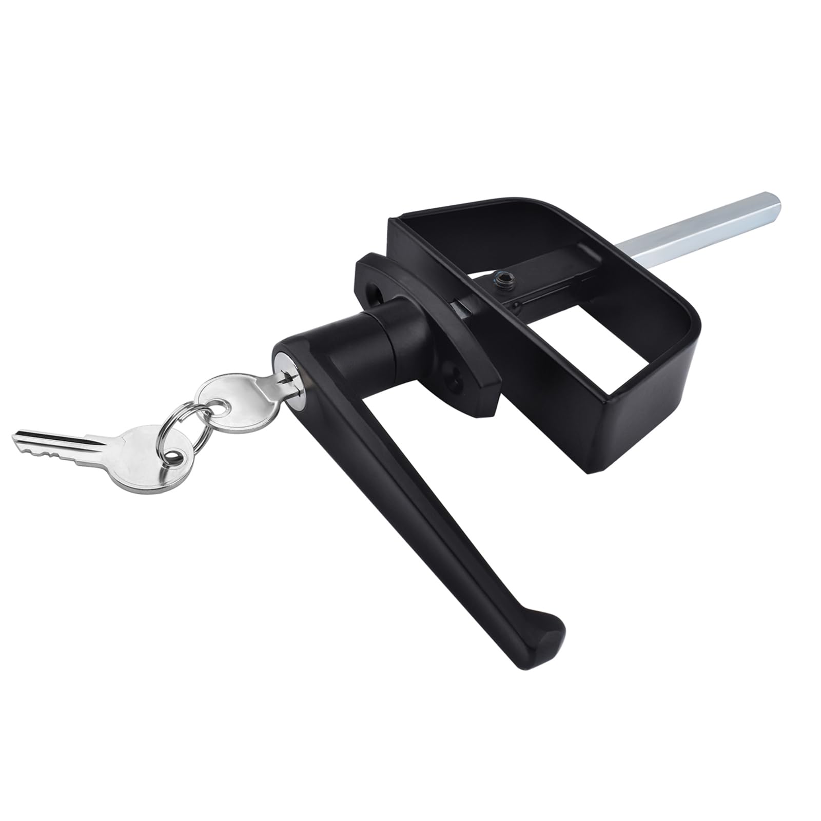 Heavy Duty Shed Door Handle Lock Kit - L-Handle Lock with 2 Keys, 5.5