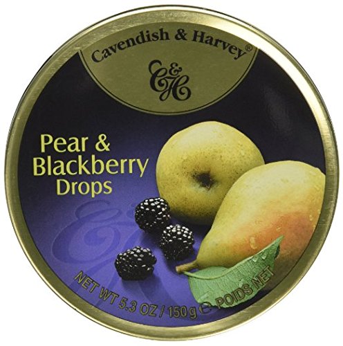 Cavendish & Harvey Pear & Blackberry Hard Candy Tin - Delicious Fruit Flavors for Office, Travel & Gift Giving