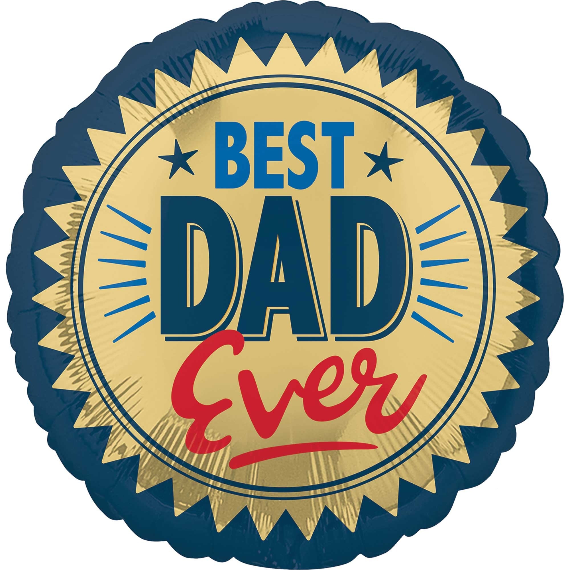 45cm Standard HX Best Dad Ever Gold Stamp Balloon - Perfect for Father's Day Decorations, Birthday Parties & Special Celebrations