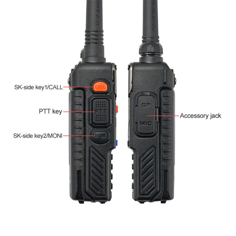 Baofeng UV-5R PLUS Two-Way Radio [5 Pack] - Dual Band 136-174/400-520MHz, 4W/1W Power, 128 Channels, LED Flashlight - Ideal for Outdoor Adventures, Emergency Communication & Hiking