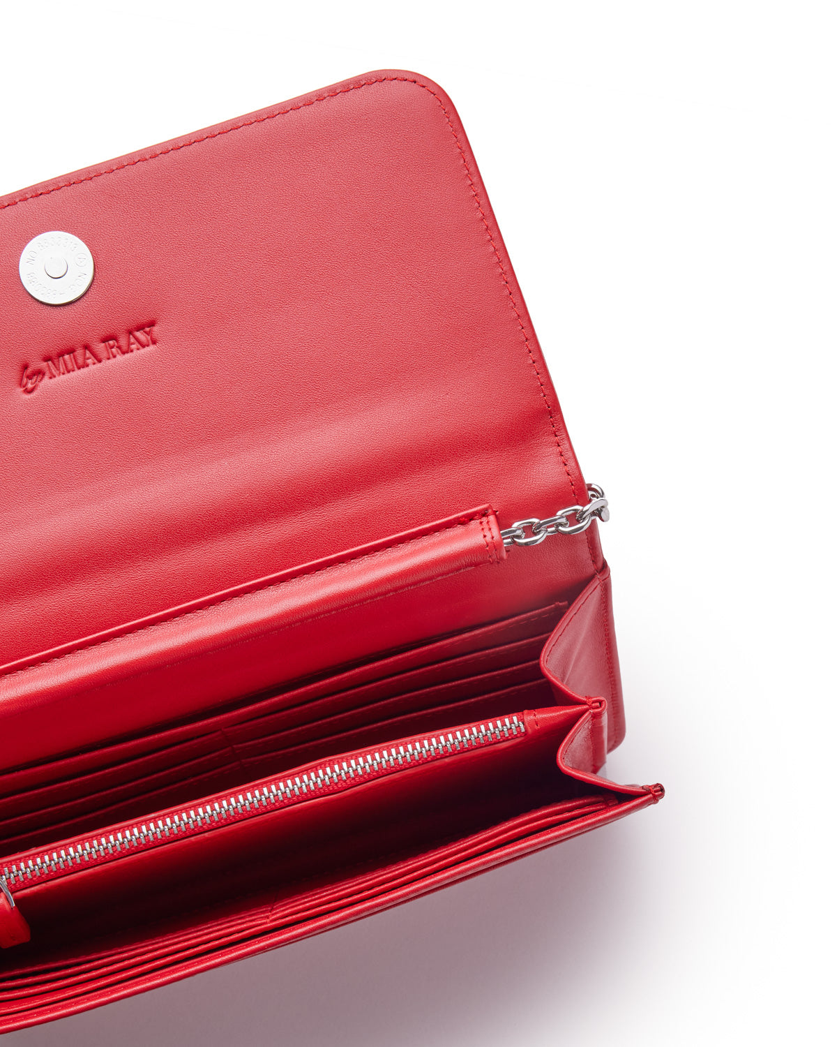 Standard Silver Women's Wallet on Chain (WOC) - Stylish Red Crossbody Bag for Everyday Use & Evening Out