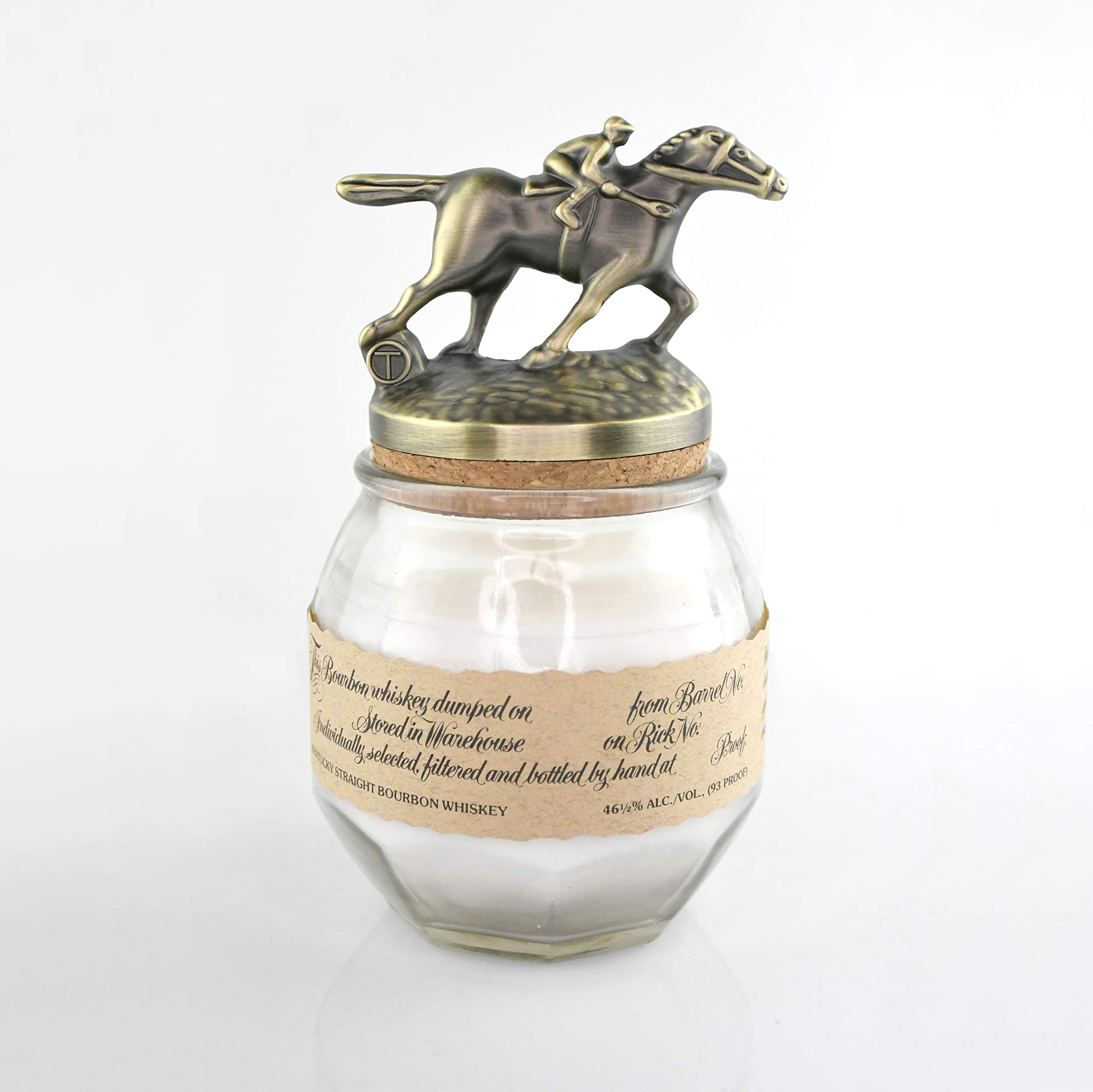 Blanton's Bourbon Collectors' Edition Soy Candle with Signature T Stopper - Perfect for Whiskey Lovers, Home Decor & Gift Giving