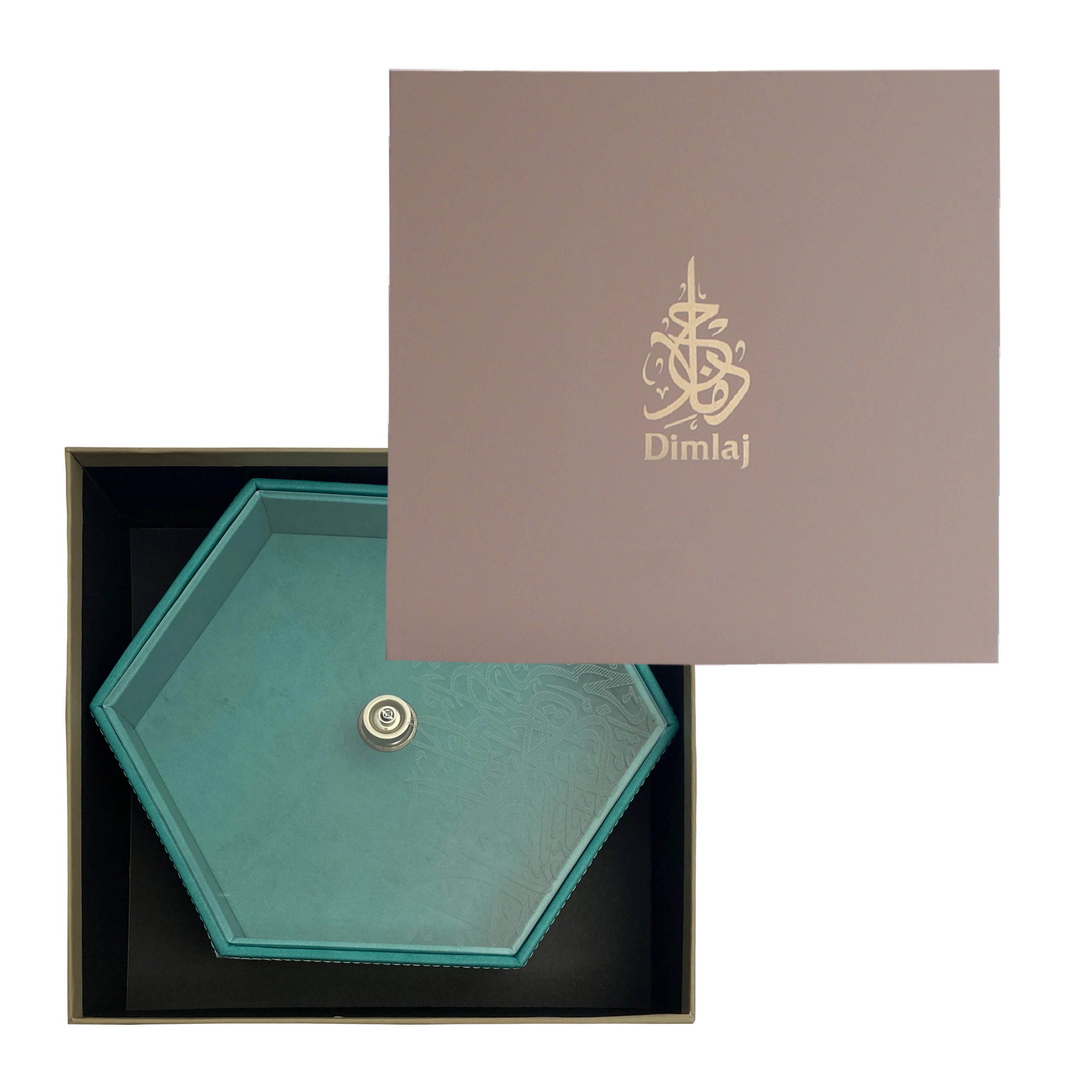 Dimlaj Kareem Genuine Leather Jewelry Box - Turquoise Blue, Handmade Leather Storage Case for Rings, Necklaces & Accessories | Perfect Gift for Women, Jewelry Organizer for Dresser & Travel