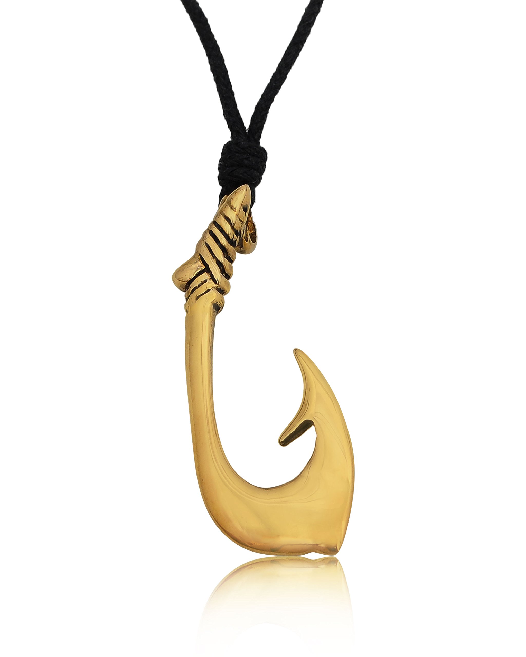 Handmade Maori Fish Hook Necklace - Brass Pendant Jewelry for Men & Women - Perfect for Gifts, Cultural Fashion & Spiritual Protection