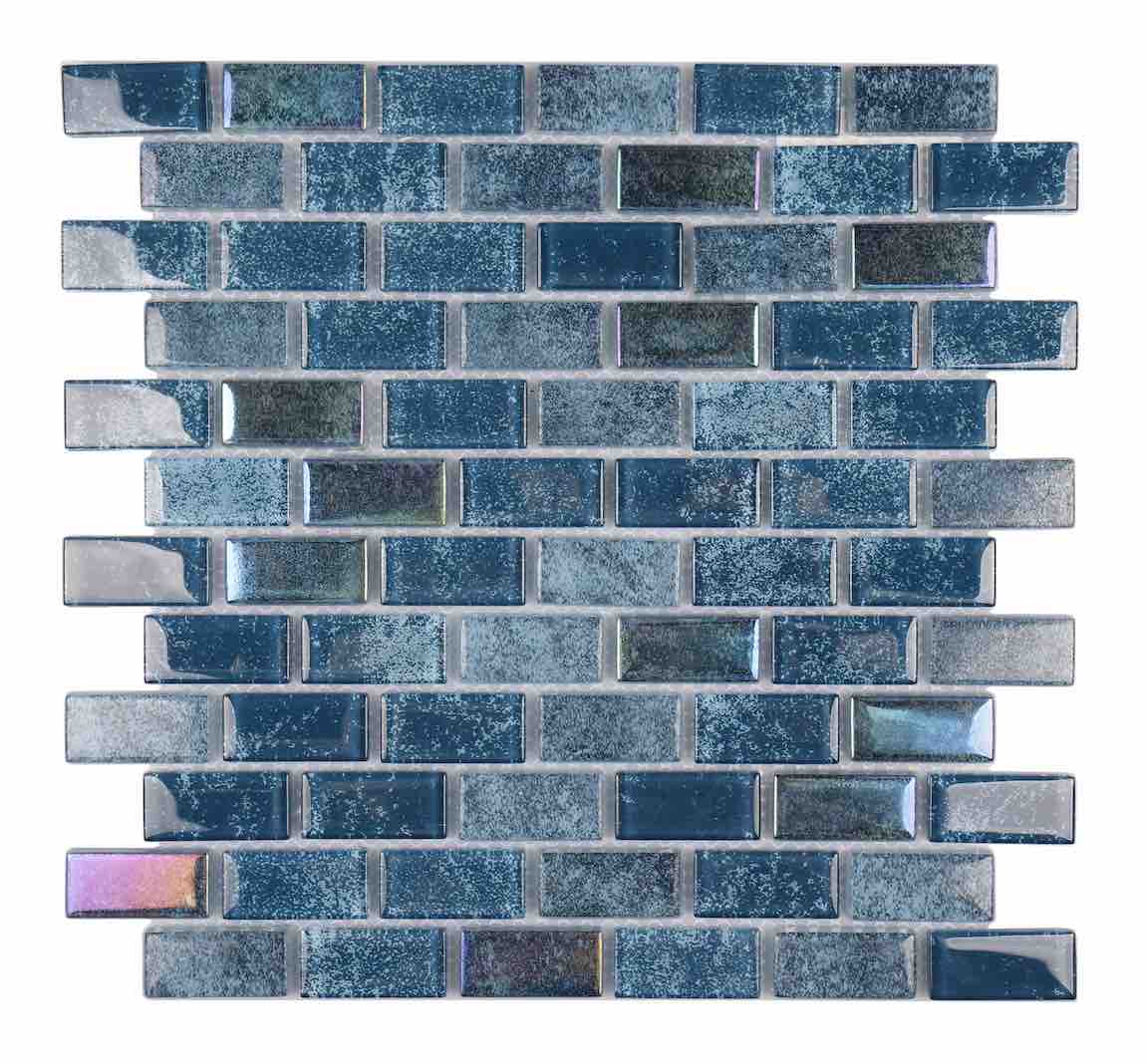 Iridescent Glass Tile - Turquoise 1x2 Inch - Handmade Soul Collection - Perfect for Mosaic Art, Backsplash & Home Decor