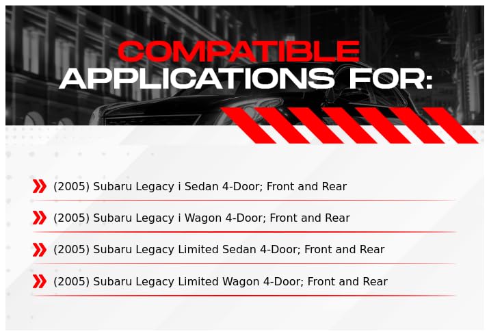 R1 Concepts Front & Rear Brake Kit with Semi-Metallic Pads & Rotors - Compatible with 2005 Subaru Legacy - Perfect for Daily Commuting, Highway Driving & Performance Braking